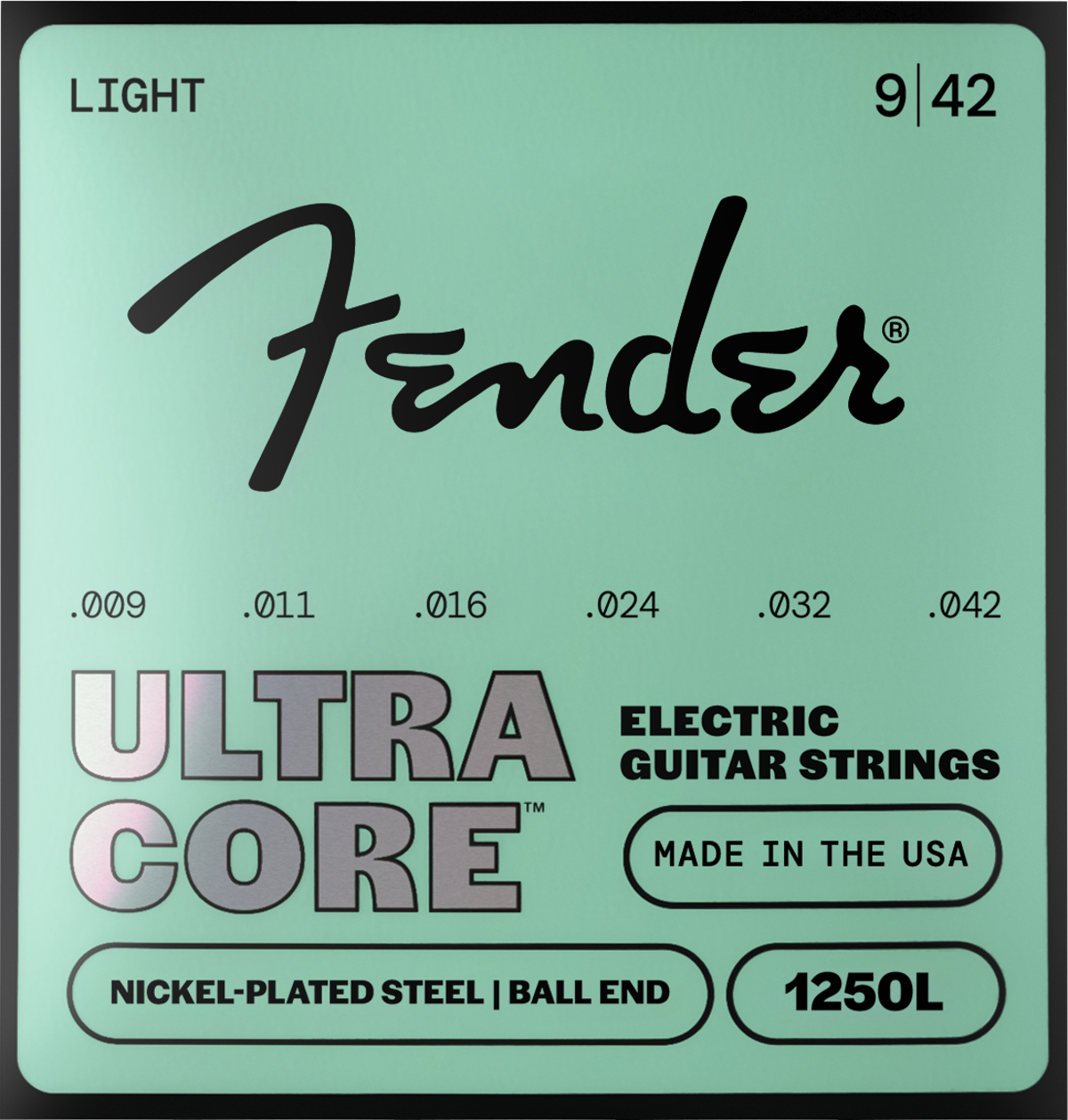Fender 1250L UltraCore Nickel 9-42 Electric Guitar Strings, Ball End