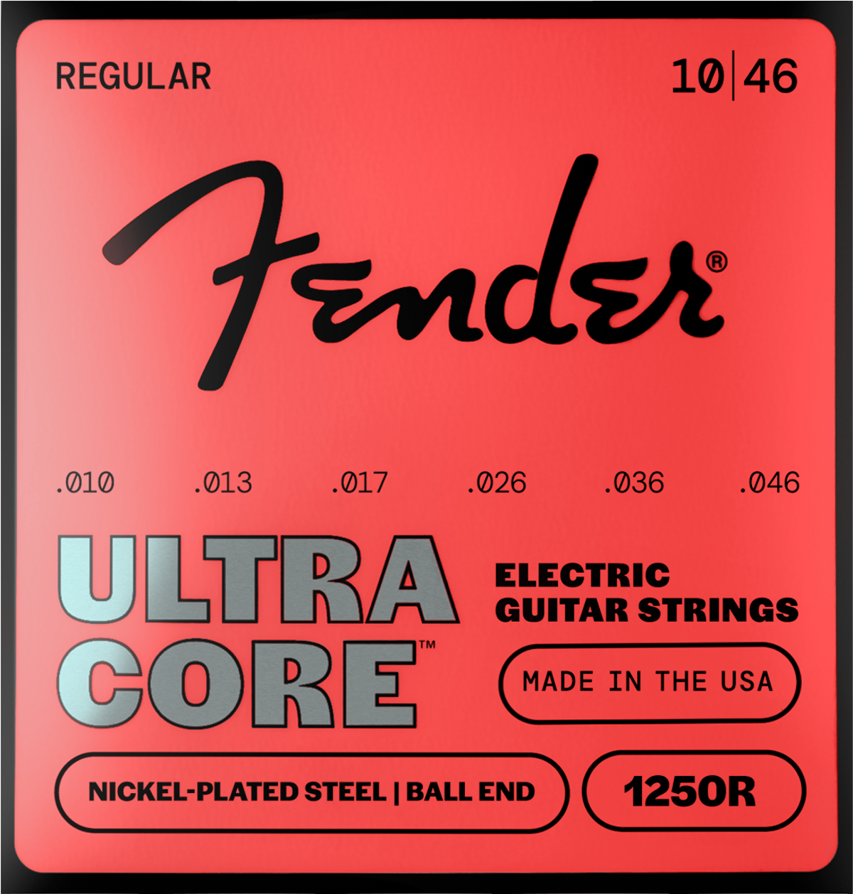 Fender 1250R UltraCore Nickel 10-46 Electric Guitar Strings, Ball End