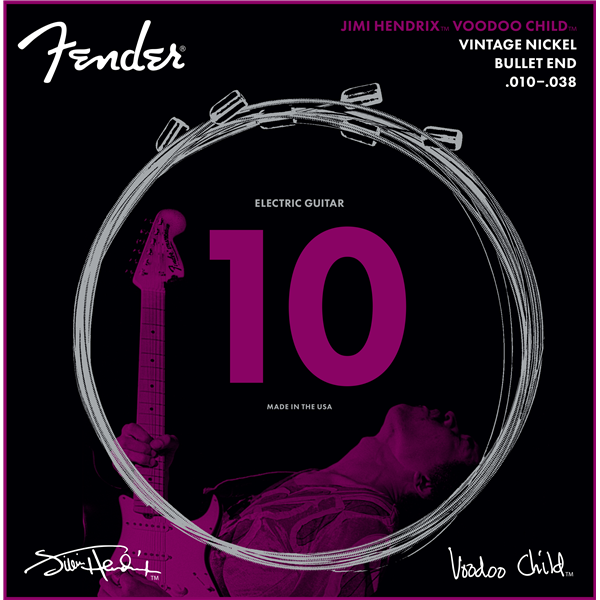 Fender 10-38 Hendrix Voodoo Child Pure Nickel Bullet End Strings