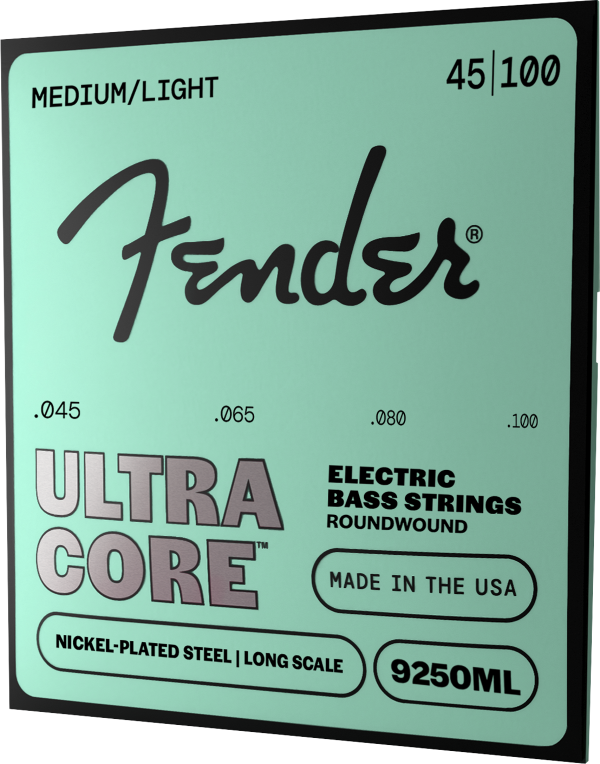Fender 9250ML UltraCore Nickel Round Wound 45-100 Bass Guitar Strings, Long Scale