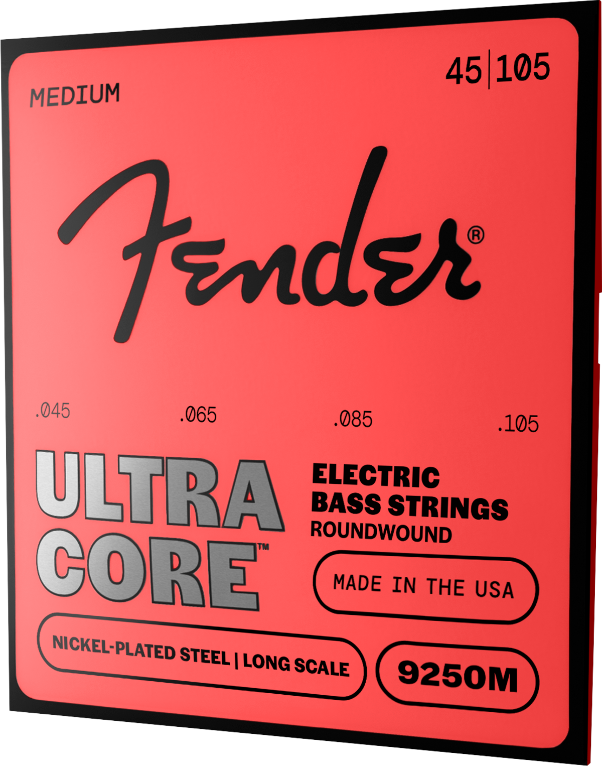 Fender 9250M UltraCore Nickel Round Wound 45-105 Bass Guitar Strings, Long Scale