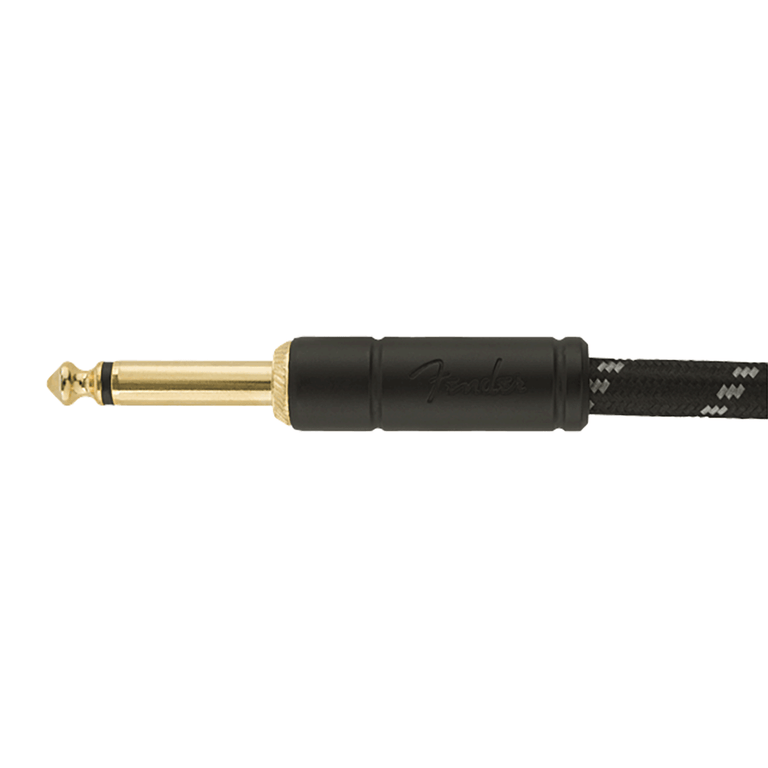 Fender Deluxe Series Black Tweed Instrument Cable, 10' (3m), Straight-Straight