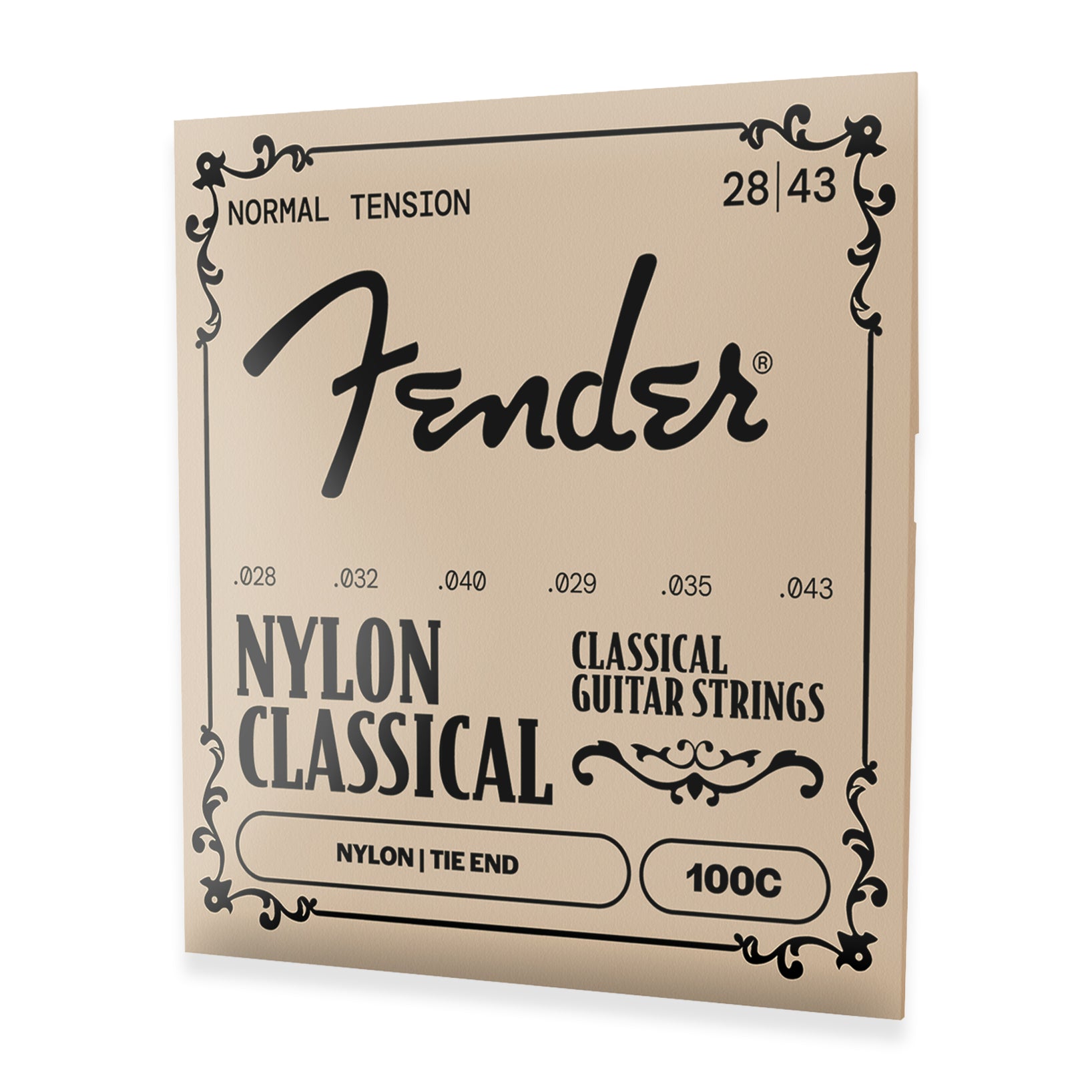 Fender 100C Nylon/Silver Classical Acoustic Guitar Strings, Normal Tension