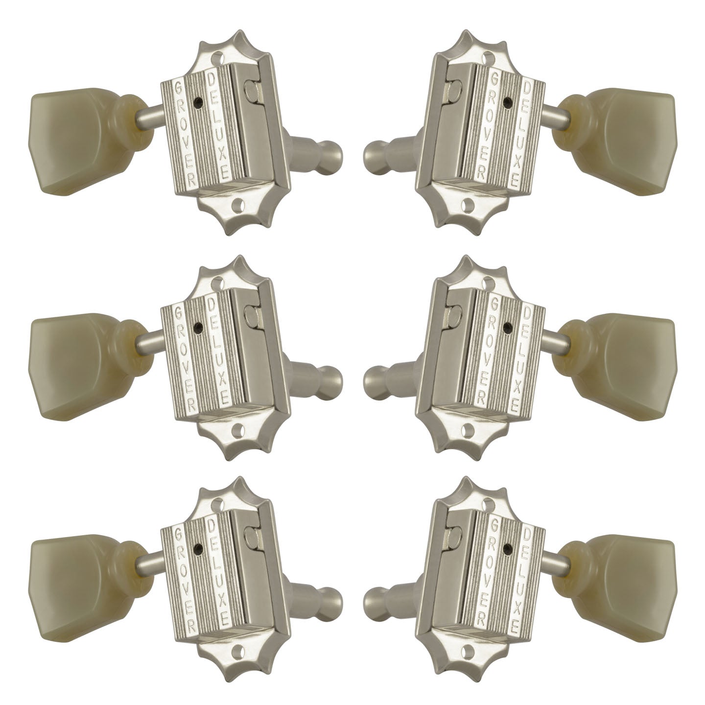Grover Vintage 135N Machine Heads, 3x3, Nickel w/ Keystone Buttons