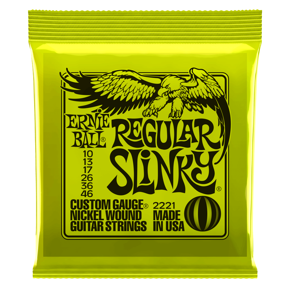 Ernie Ball 2221 Regular Slinky 10-46 Electric Guitar Strings, 6-Pack