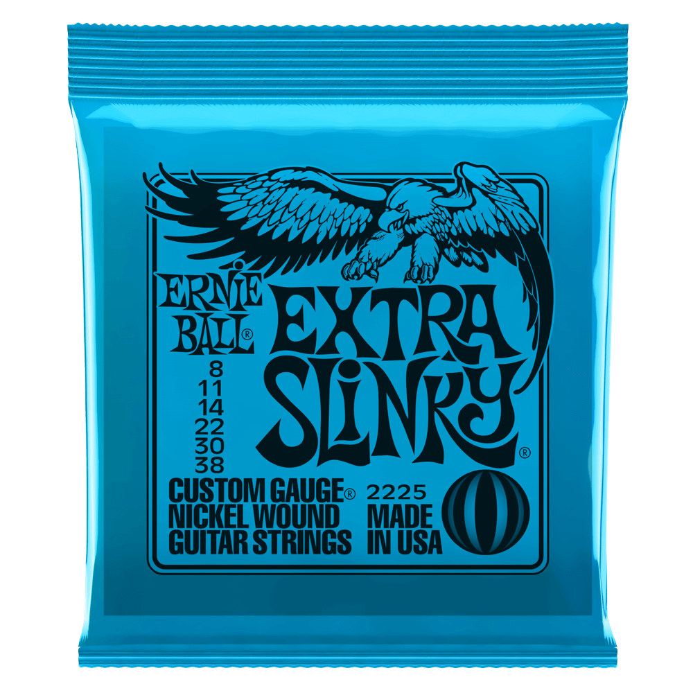 Ernie Ball 2225 Extra Slinky 8-38 Electric Guitar Strings, 5-Pack