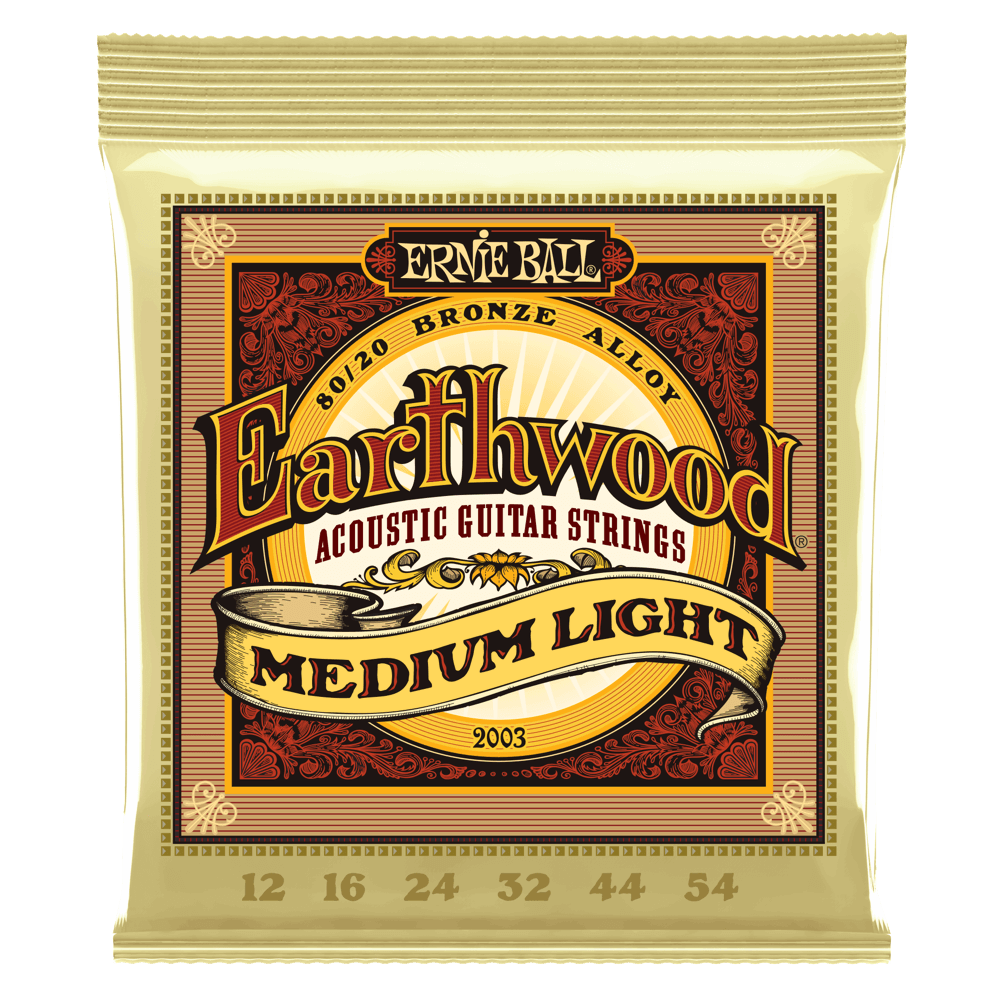 Ernie Ball Earthwood 80/20 Bronze 12-54 Acoustic Guitar Strings, Medium-Light, 5-Pack