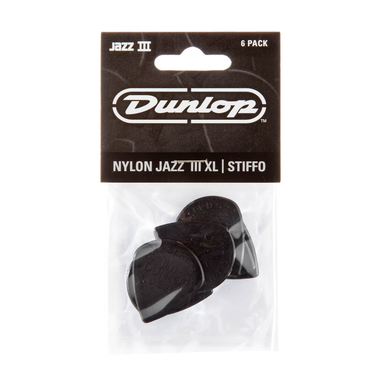 Jim Dunlop Black Stiffo Jazz III XL, 6-Pack