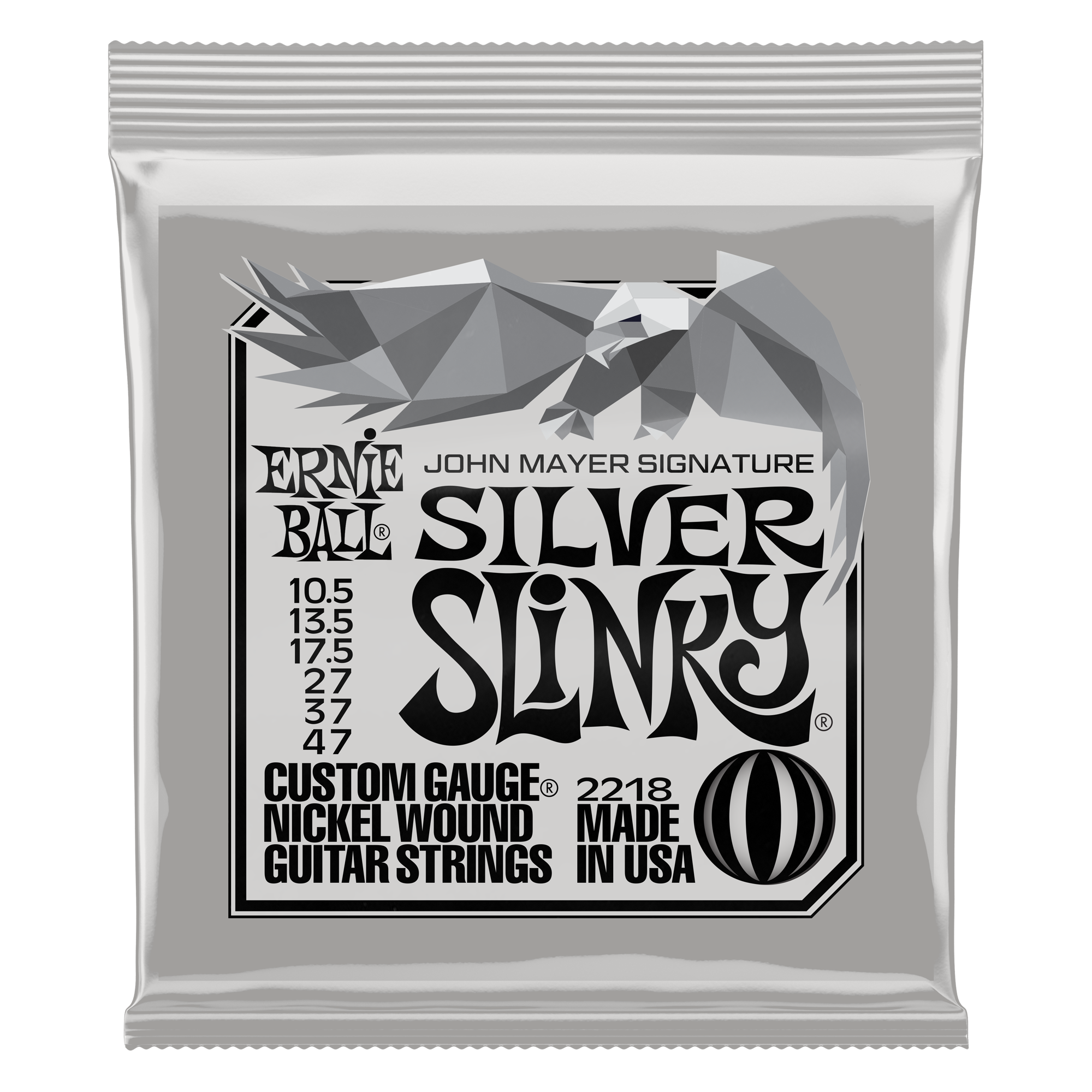 Ernie Ball John Mayer Silver Slinky 10.5-47 Guitar Strings, 3-Pack Tin