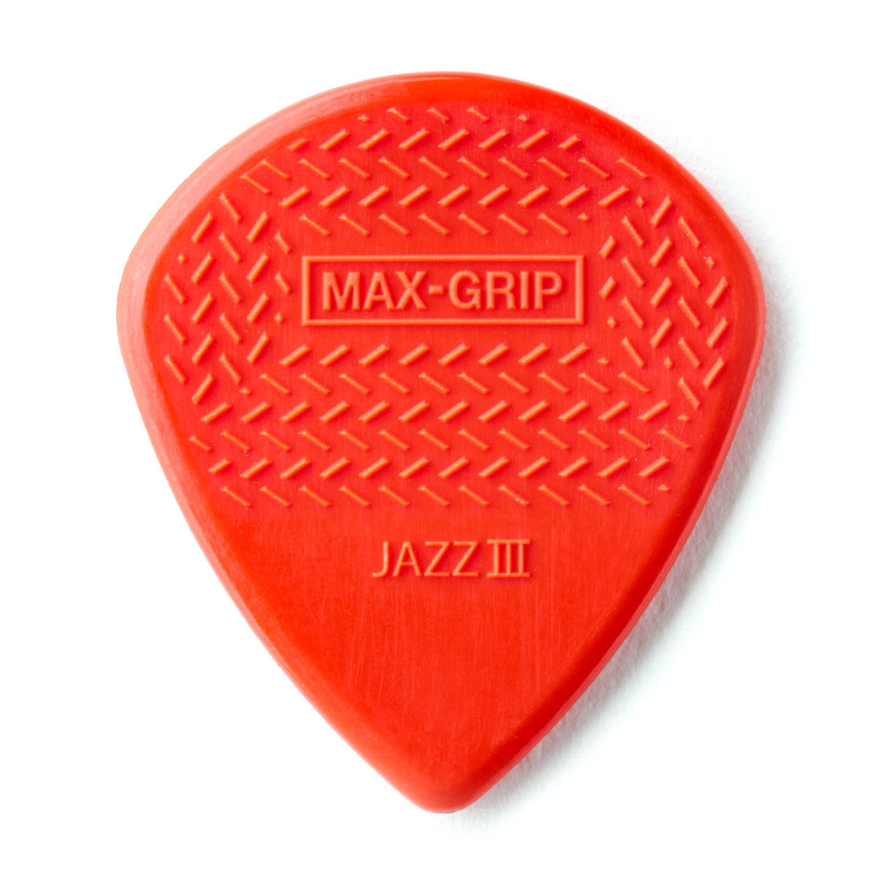 Jim Dunlop Red Nylon Jazz 3 Max-Grip Guitar Picks, 6-Pack