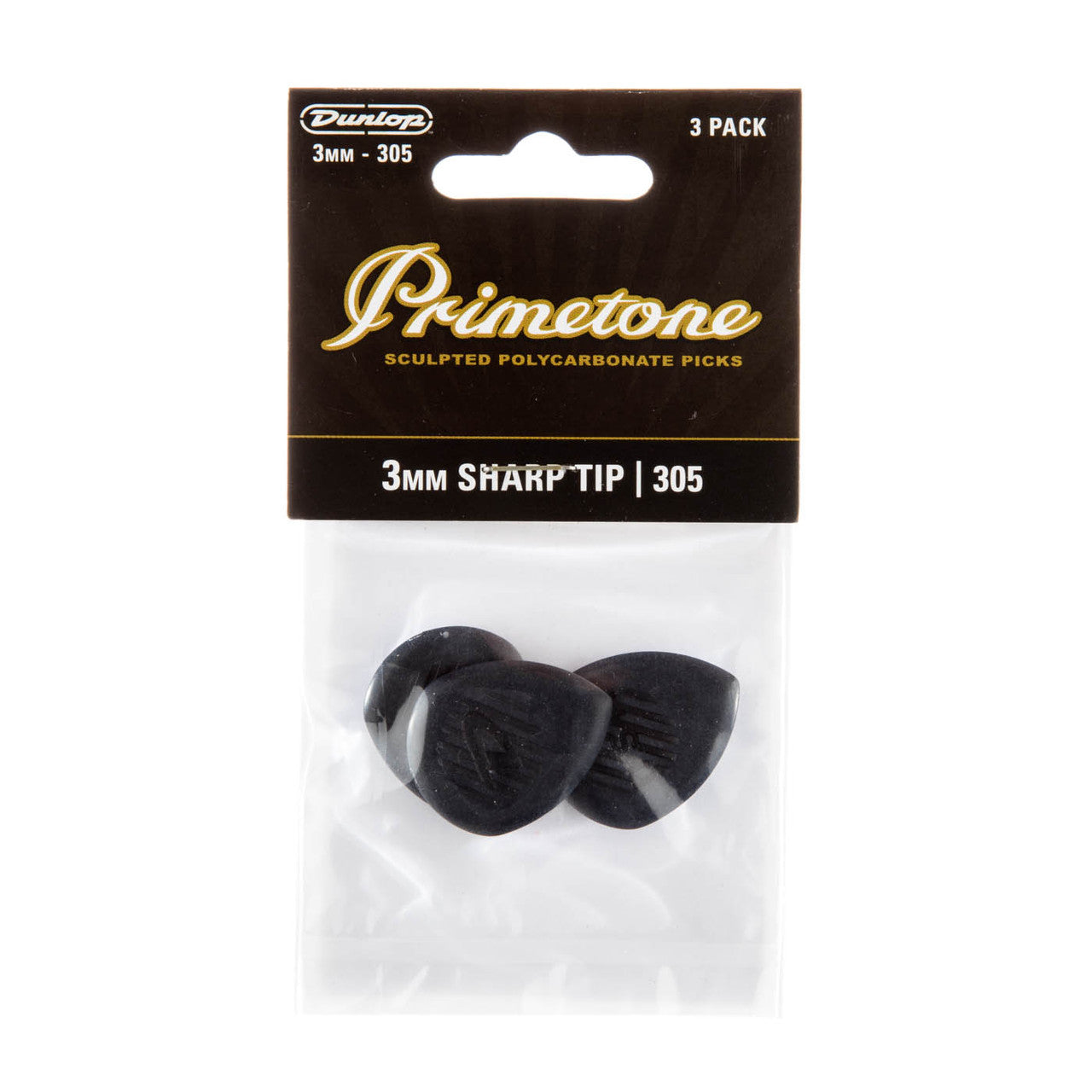 Jim Dunlop Primetone 3mm Small w/ Pointed Tip, Pack of 3