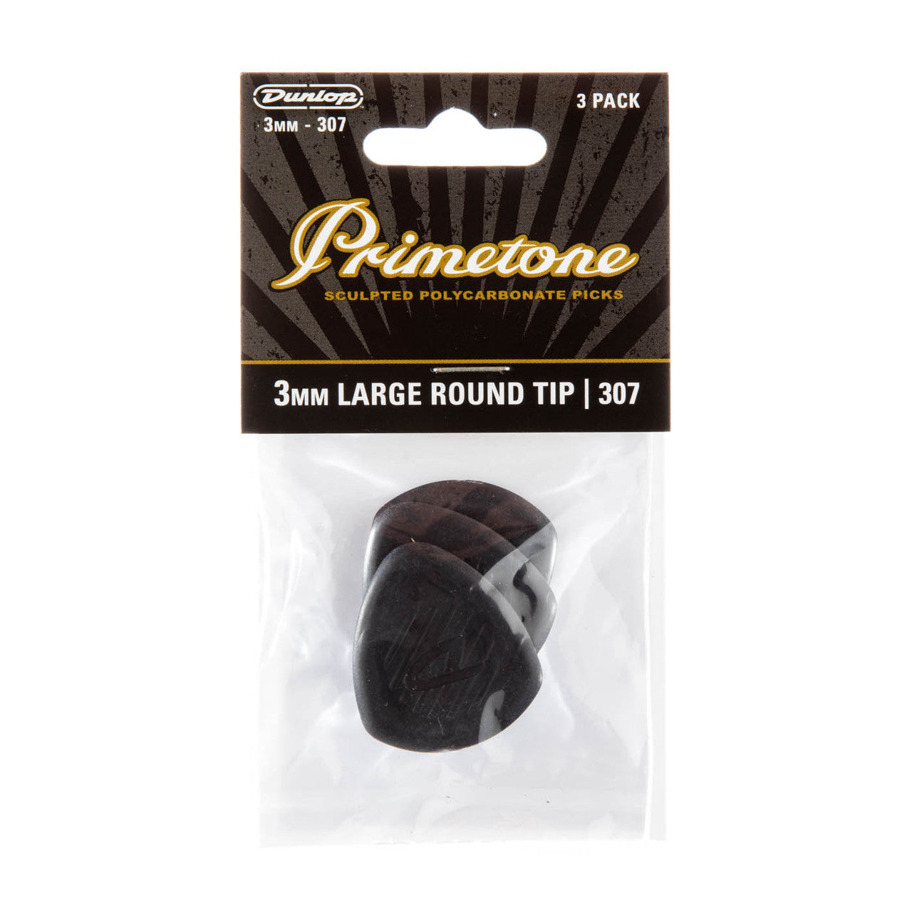 Jim Dunlop Primetone 3mm Large w/ Rounded Tip, Pack of 3