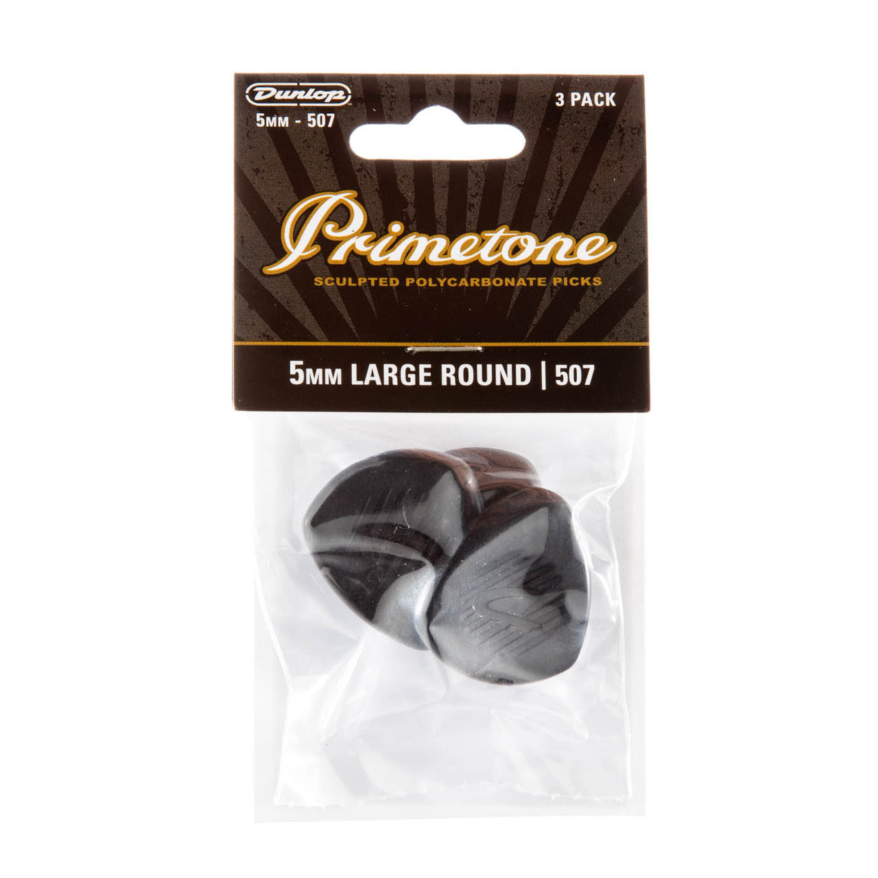 Jim Dunlop Primetone 5mm Large w/ Rounded Tip, Pack of 3