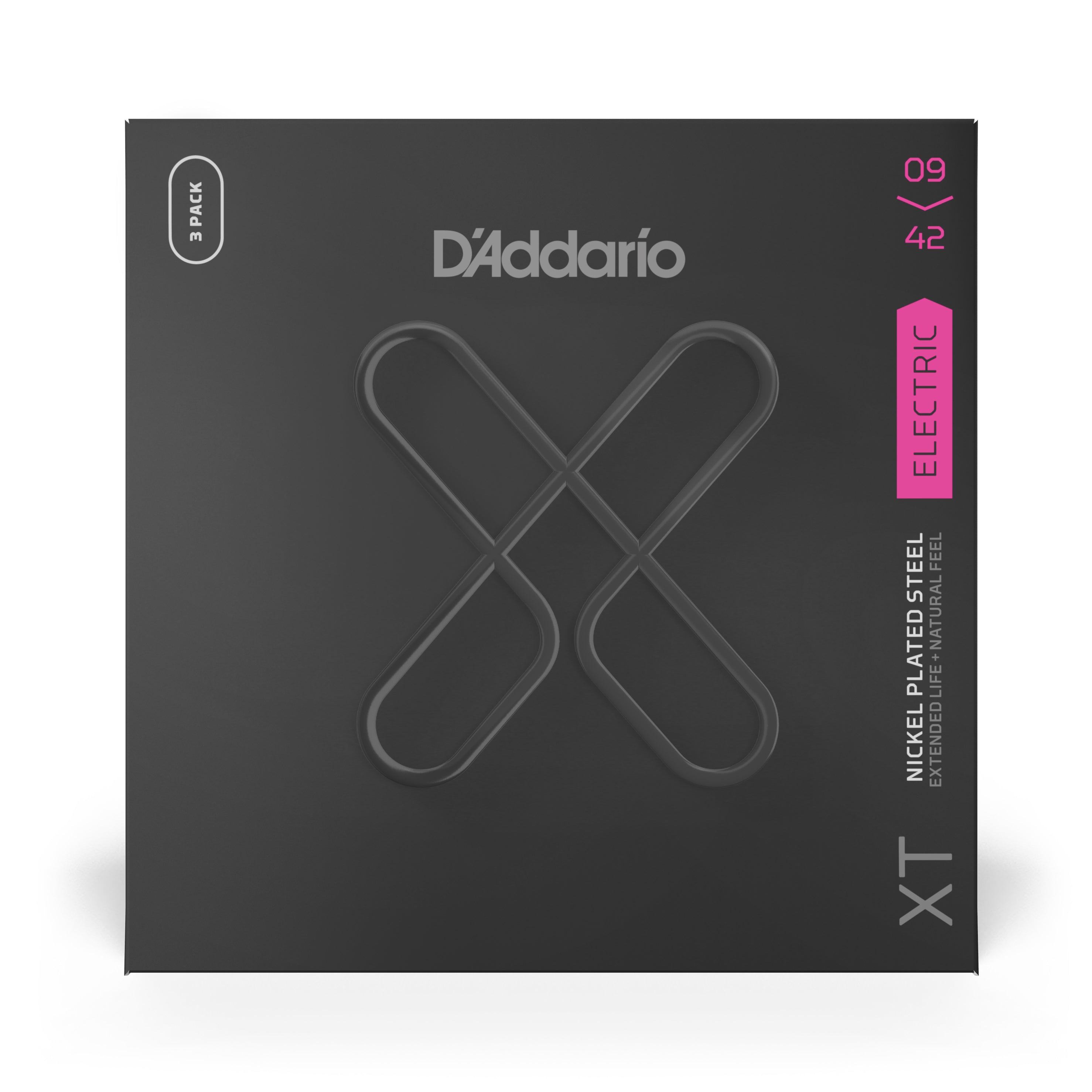 D'Addario XT Nickel 9-42 Electric Guitar Strings, 3-Pack