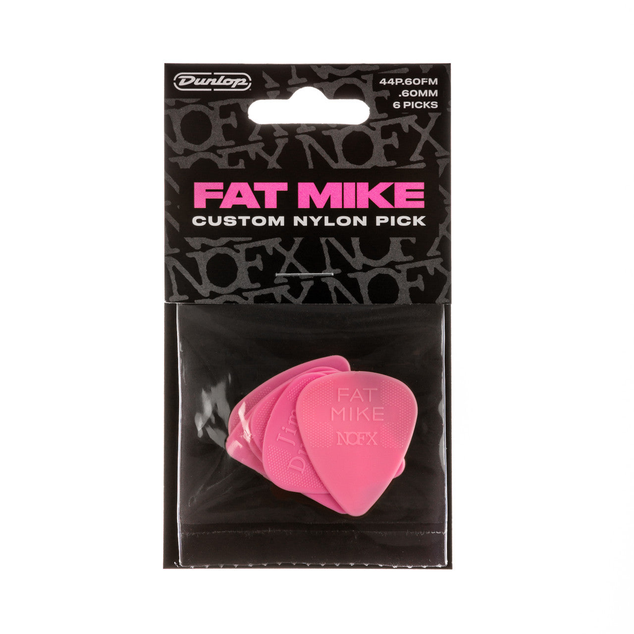 Jim Dunlop Fat Mike Signature Nylon Guitar Plectrums, 6-Pack
