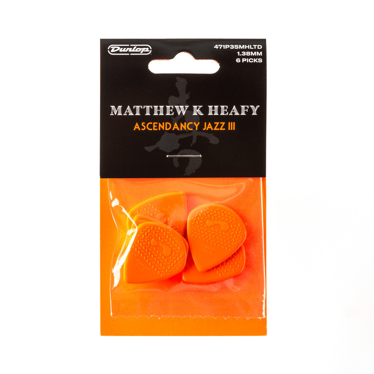 Jim Dunlop Matt Heafy ASCENDANCY Max-Grip Jazz III Plectrum, 6-Pack