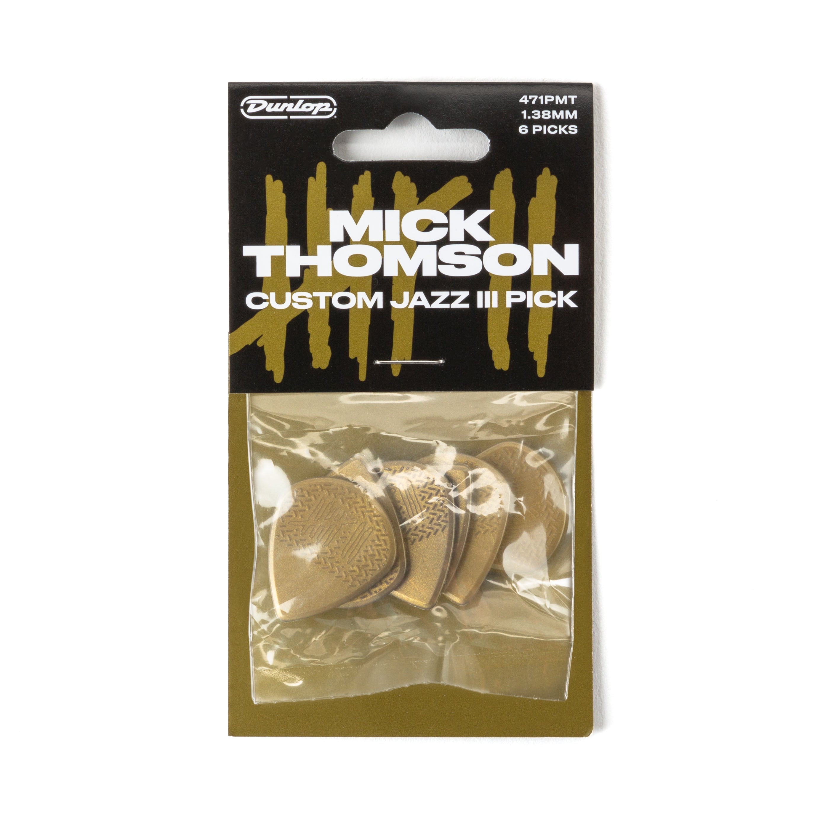 Jim Dunlop Mick Thomson Max-Grip Jazz III Guitar Picks, 6-Pack