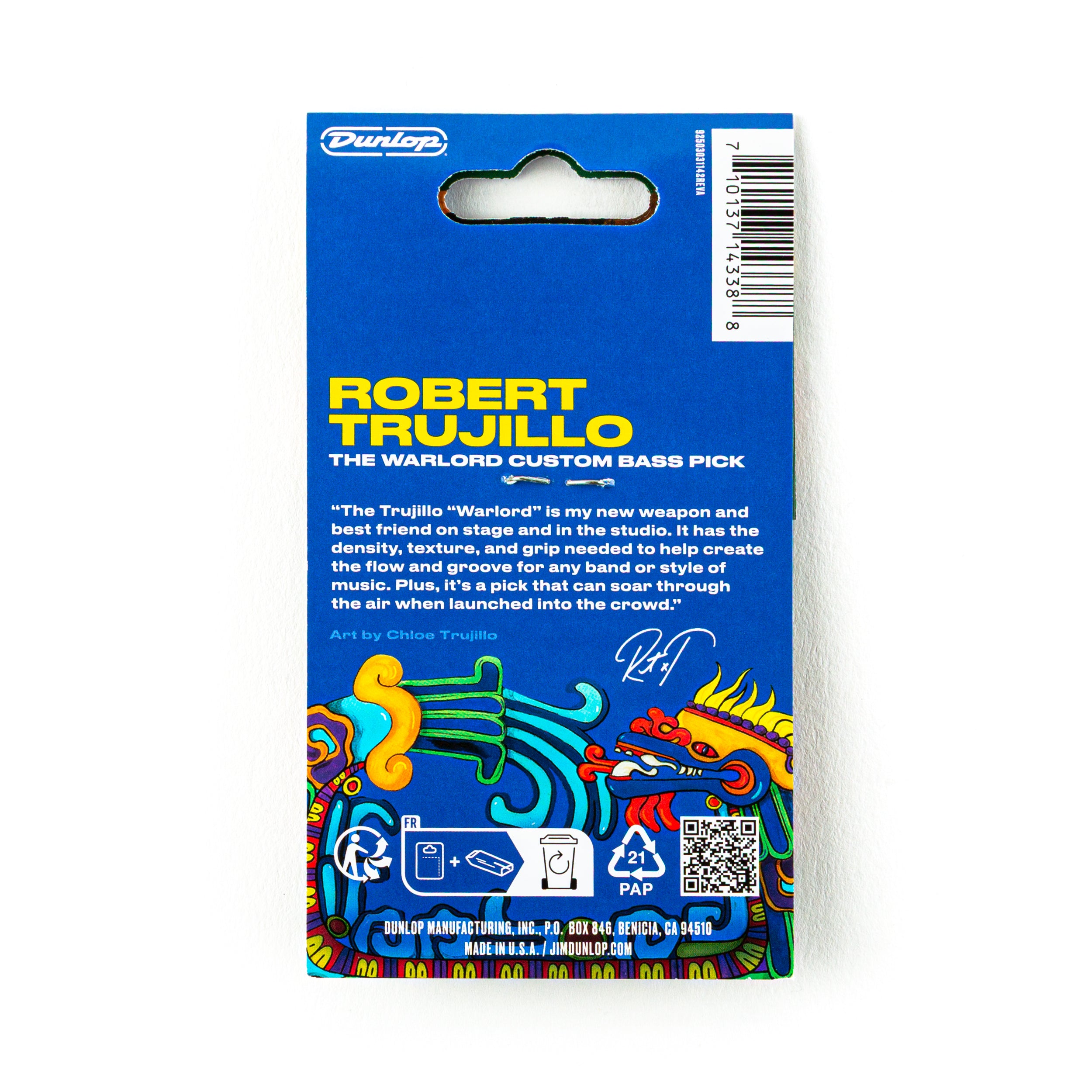 Jim Dunlop Robert Trujillo Warlord 1.5mm Custom Bass Pick, 6-Pack