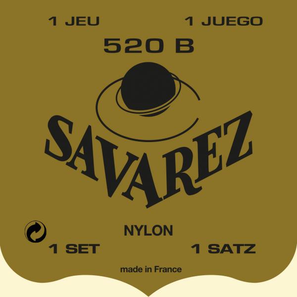Savarez 520B White Card Classical Guitar Strings, Low Tension