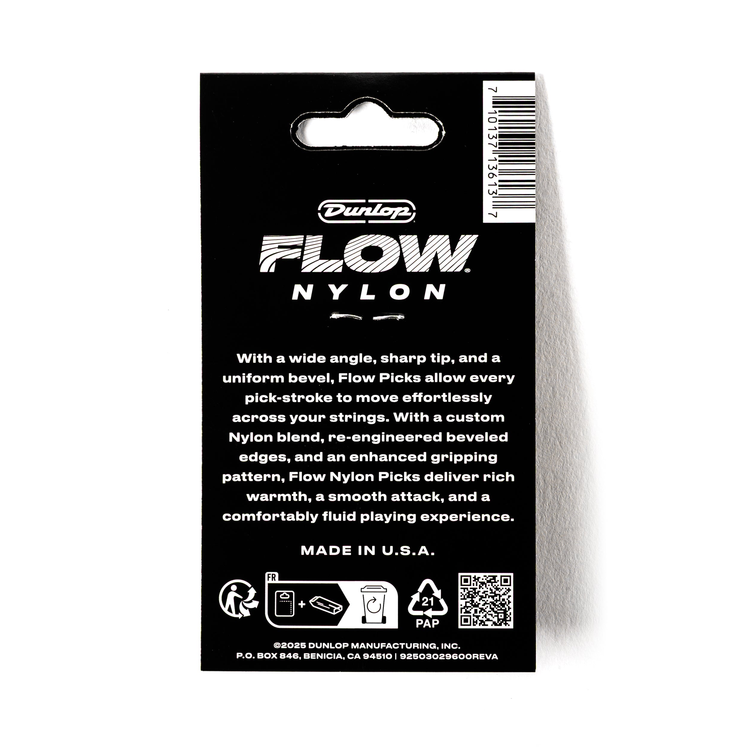 Jim Dunlop FLOW Nylon 1.00mm Guitar Plectrum, 12-Pack