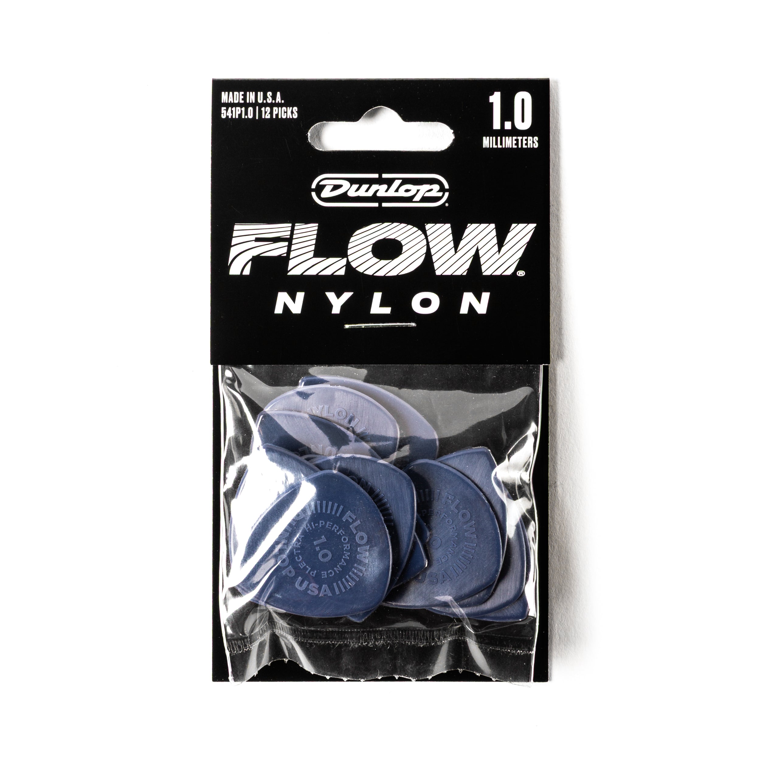 Jim Dunlop FLOW Nylon 1.00mm Guitar Plectrum, 12-Pack