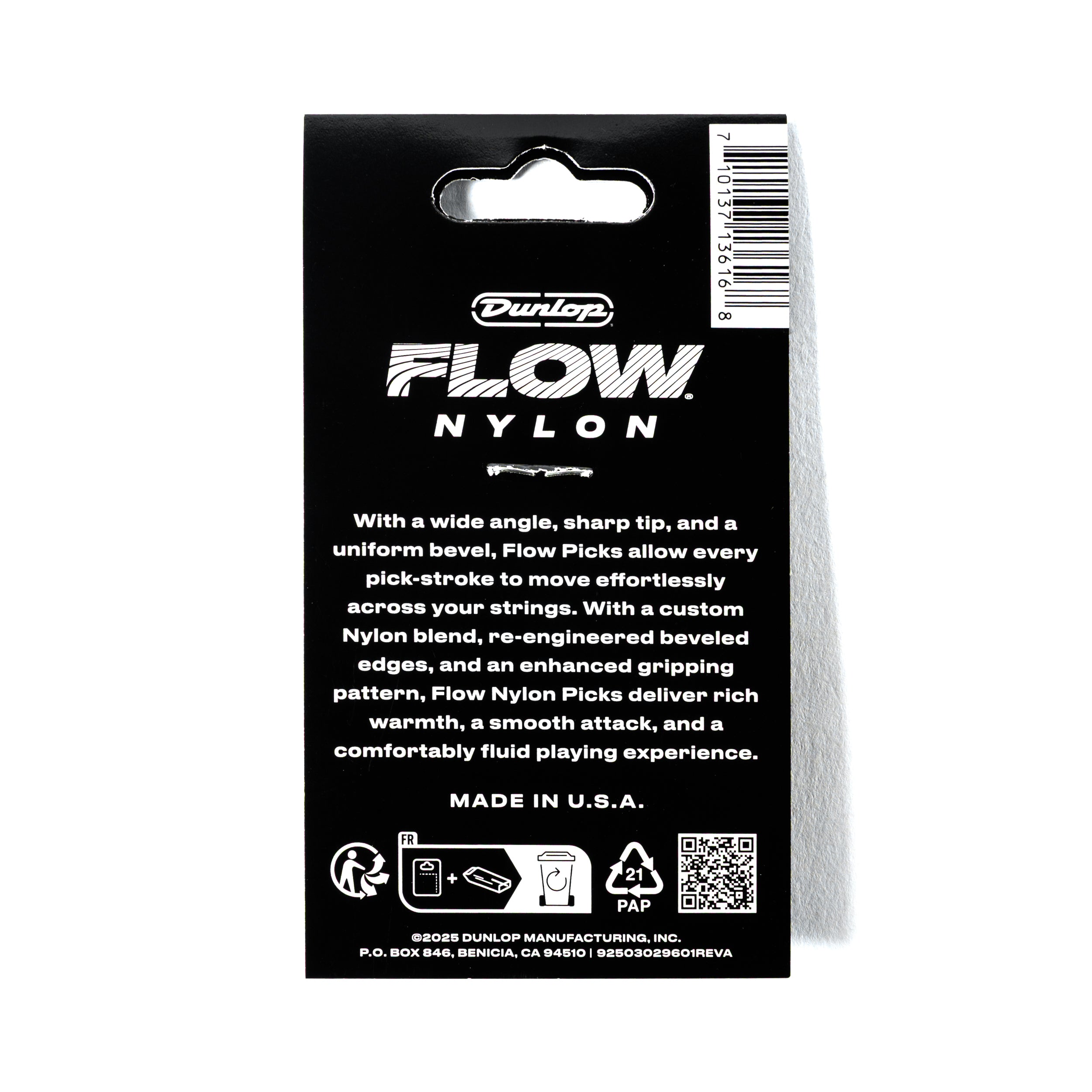Jim Dunlop FLOW Nylon 1.14mm Guitar Plectrum, 12-Pack