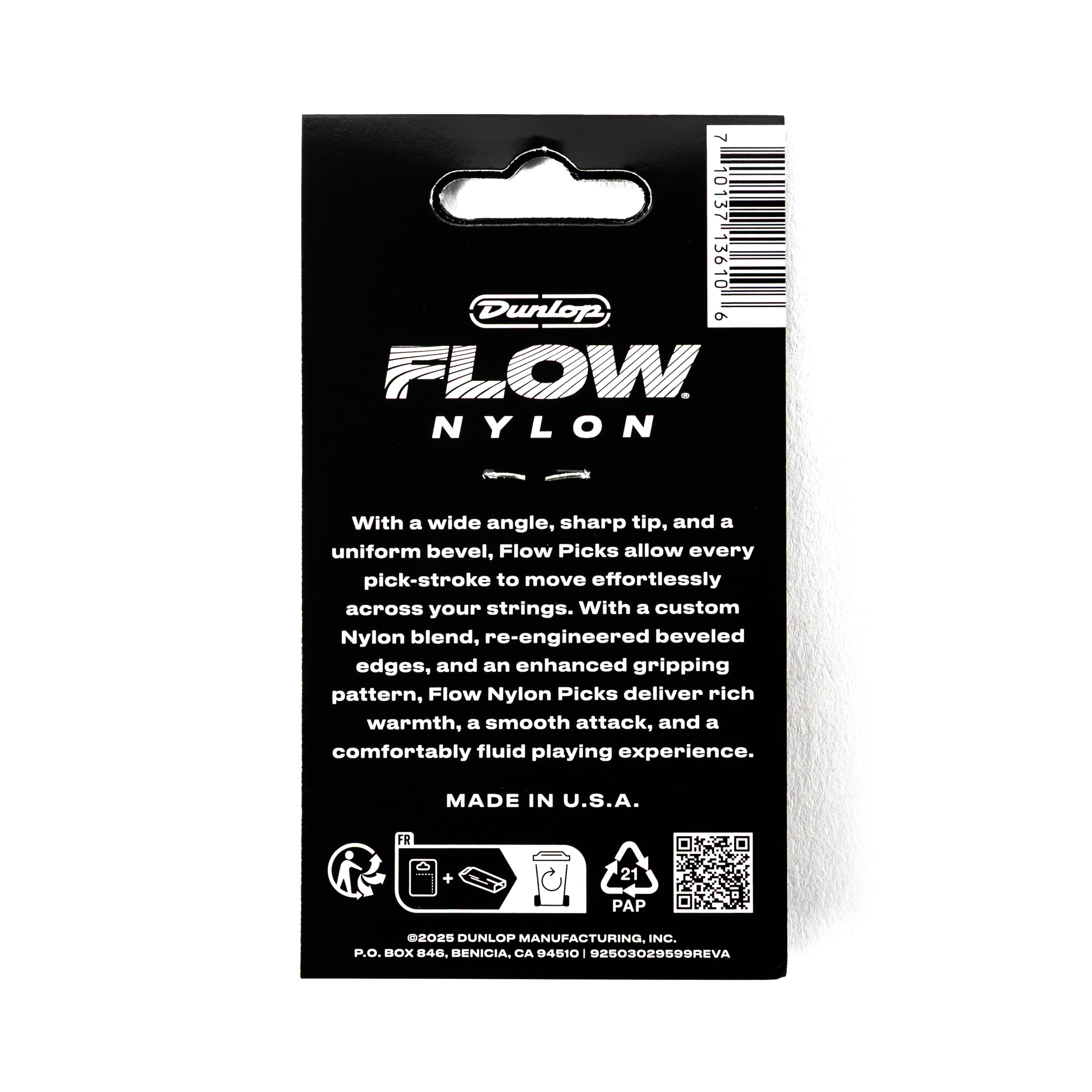 Jim Dunlop FLOW Nylon 0.88mm Guitar Plectrum, 12-Pack