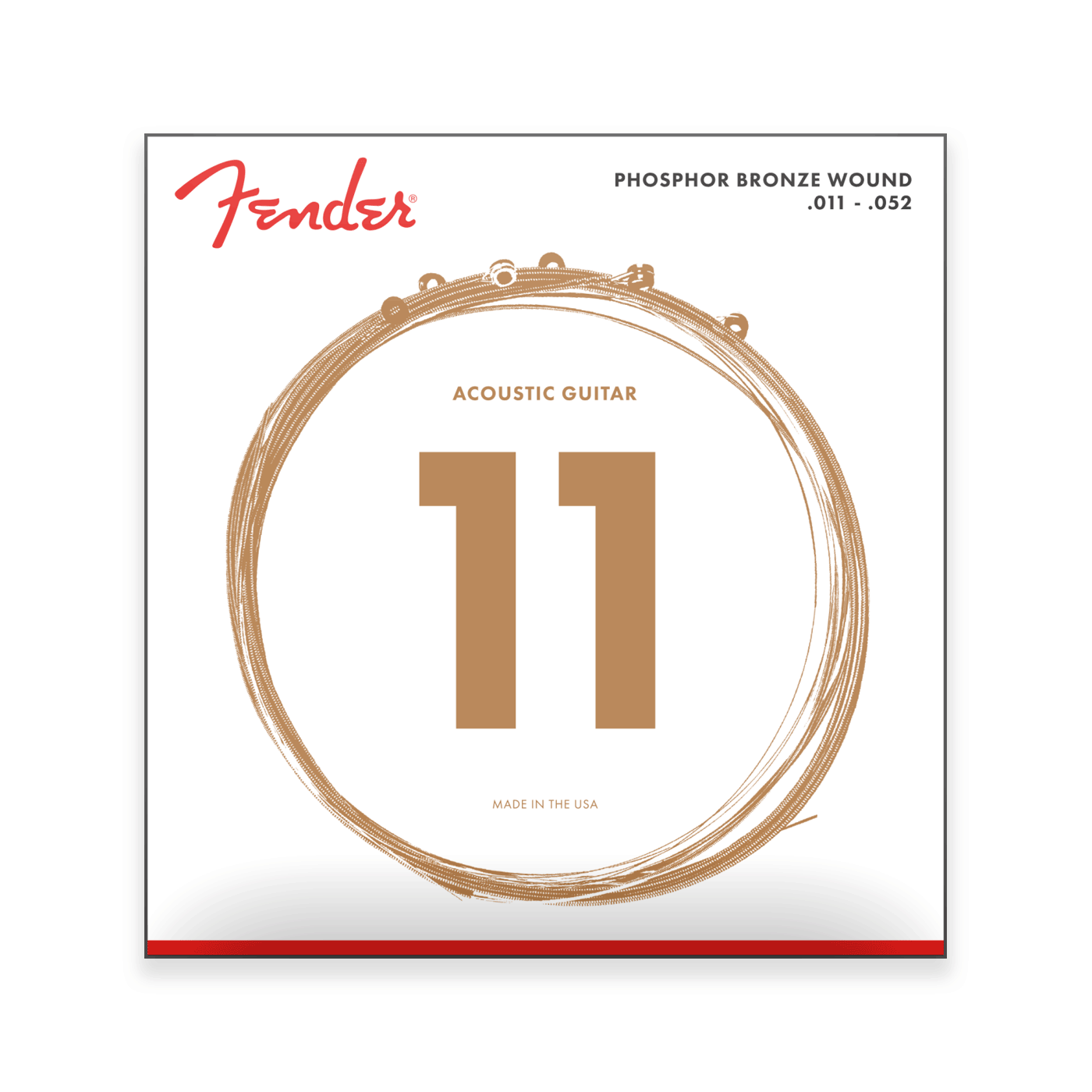 Fender 60CL Phosphor Bronze 11-52 Acoustic Guitar Strings, Custom Light