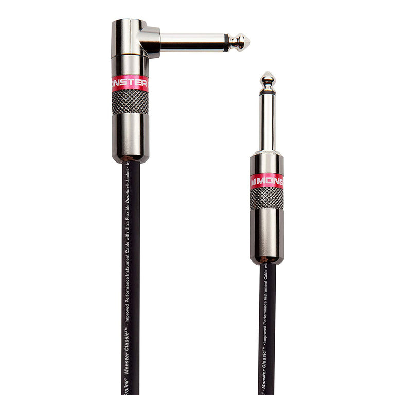 Monster CLASSIC Instrument/Guitar Cable 12ft (3.2m), Straight-Angled