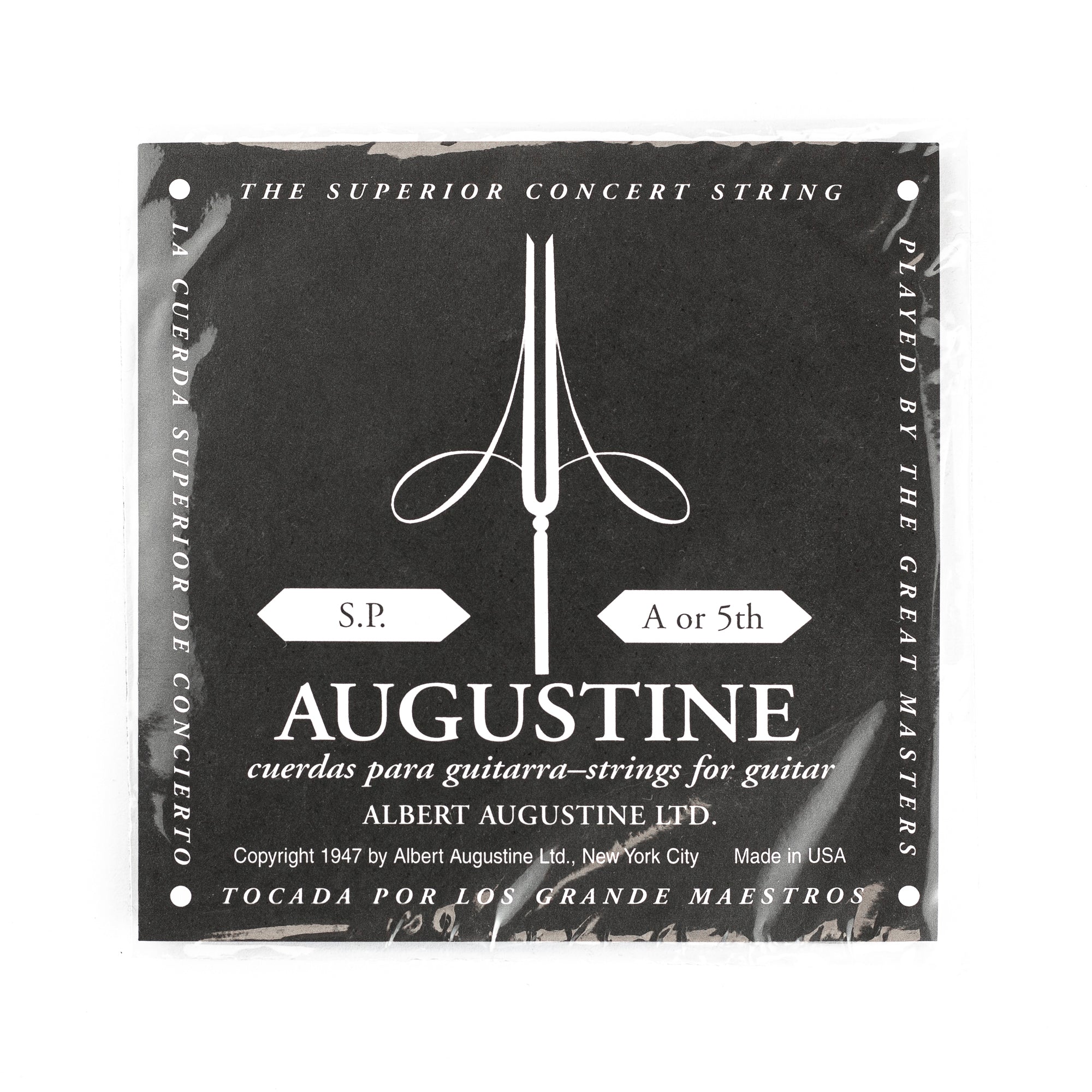 Augustine Classic/Black Silver-Wound A-5th (.0325) Classic Guitar Single String, Low Tension