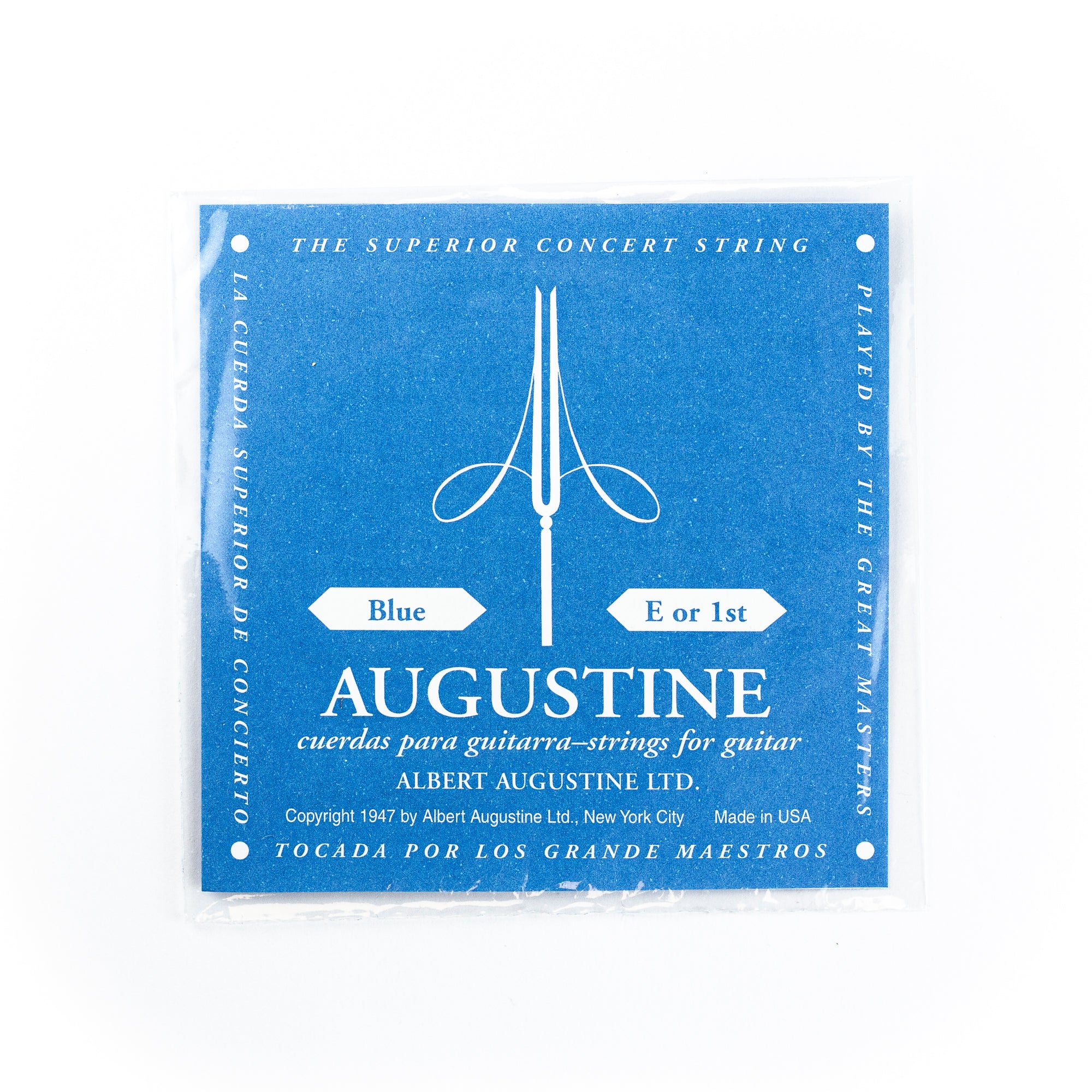 Augustine Classic/Blue Clear Nylon E-1st (.028) Classical Guitar Single String, Normal Tension