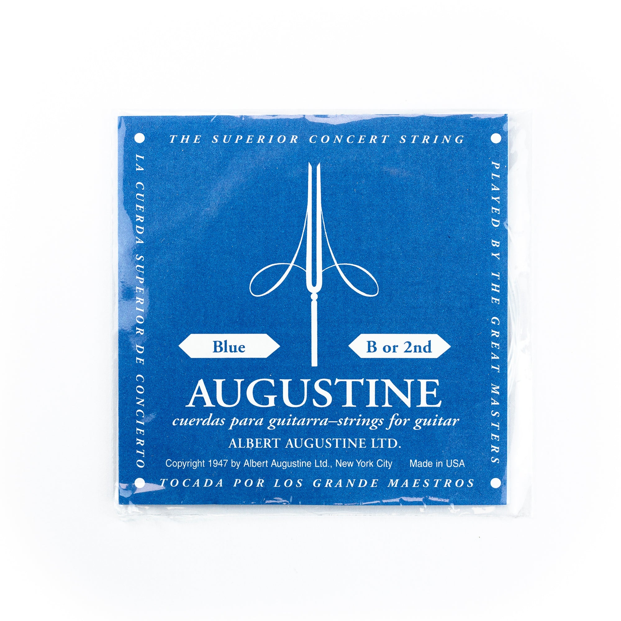 Augustine Classic/Blue Clear Nylon B-2nd (.032) Classical Guitar Single String, Normal Tension