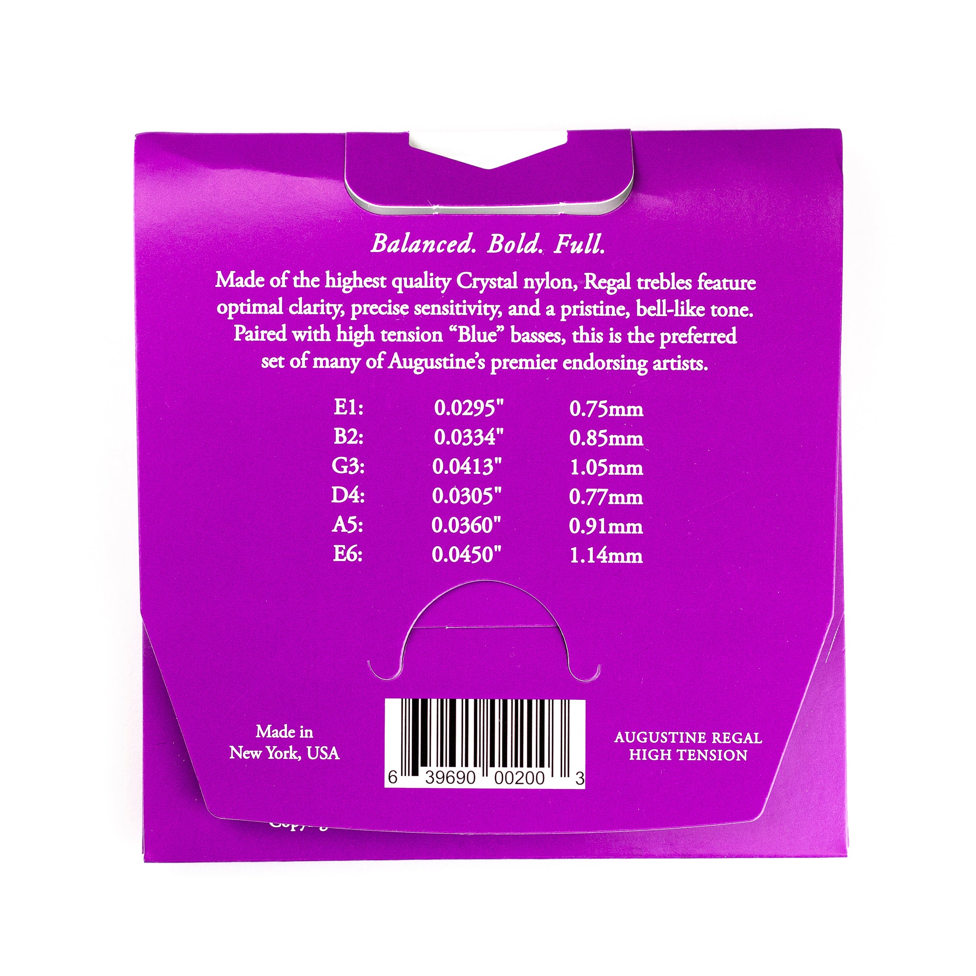 Augustine Regal/Blue Classical Guitar Strings, High Tension Trebles / High Tension Basses