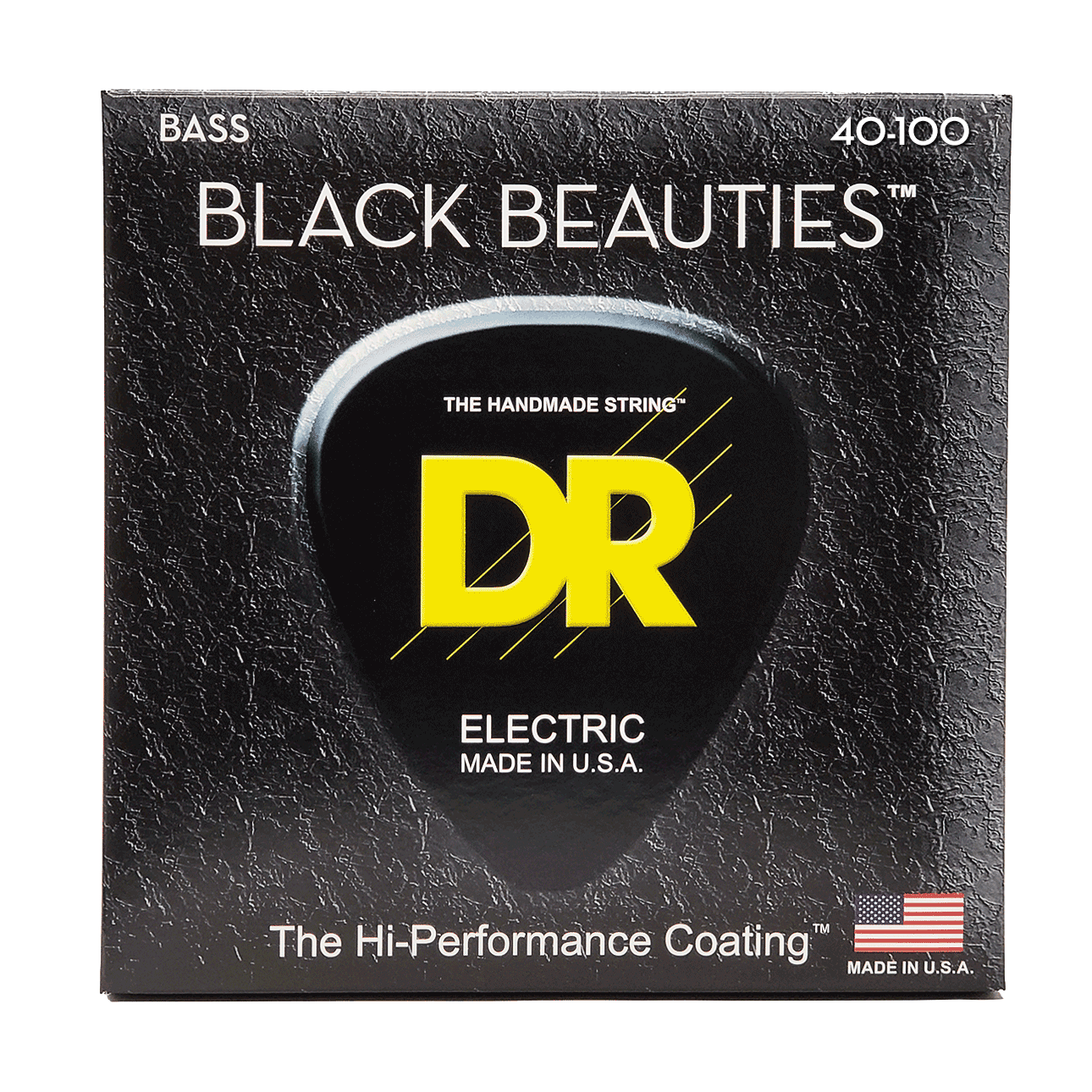 DR Strings BLACK BEAUTIES Stainless Steel 40-100 Bass Strings, Long Scale