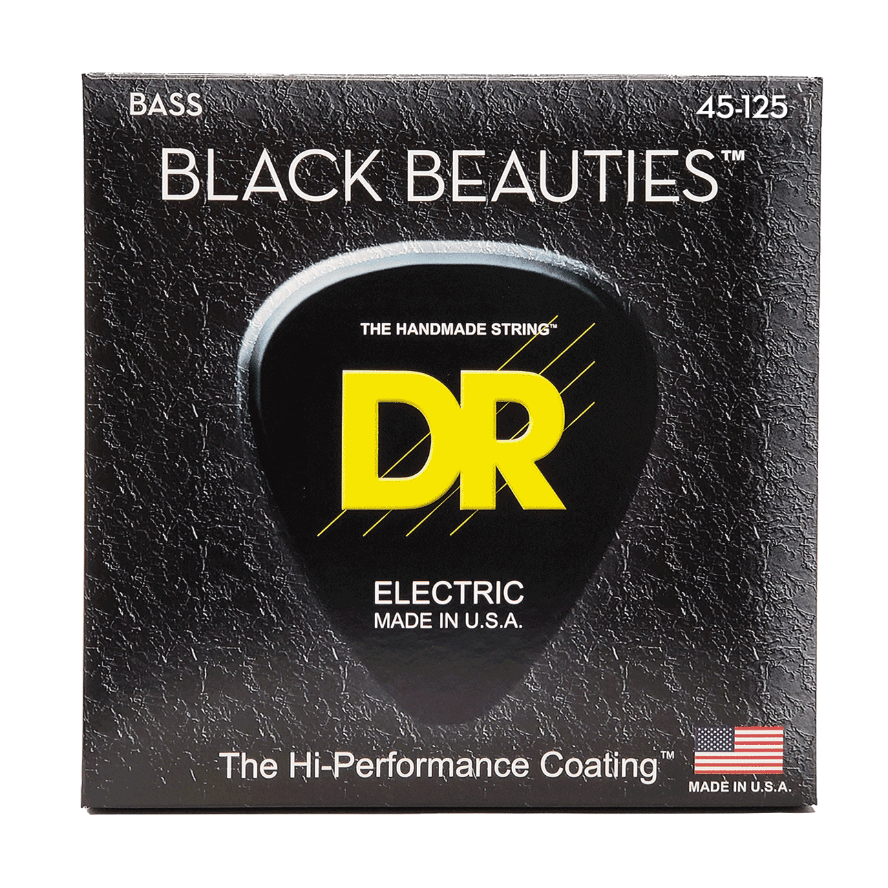 DR Strings BLACK BEAUTIES Stainless Steel 45-125 Bass Guitar Strings, 5-String, Long Scale