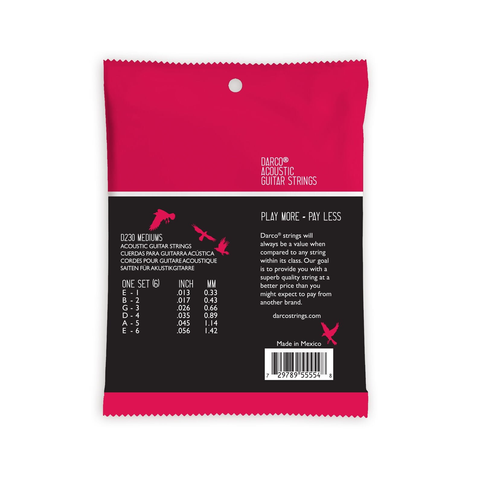 Darco Phosphor Bronze 13-56 Acoustic Guitar Strings, Medium