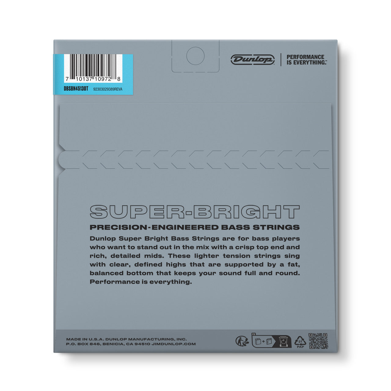 Jim Dunlop Super Bright Nickel 45-130 5-String Bass Strings, Long Scale, Tapered B