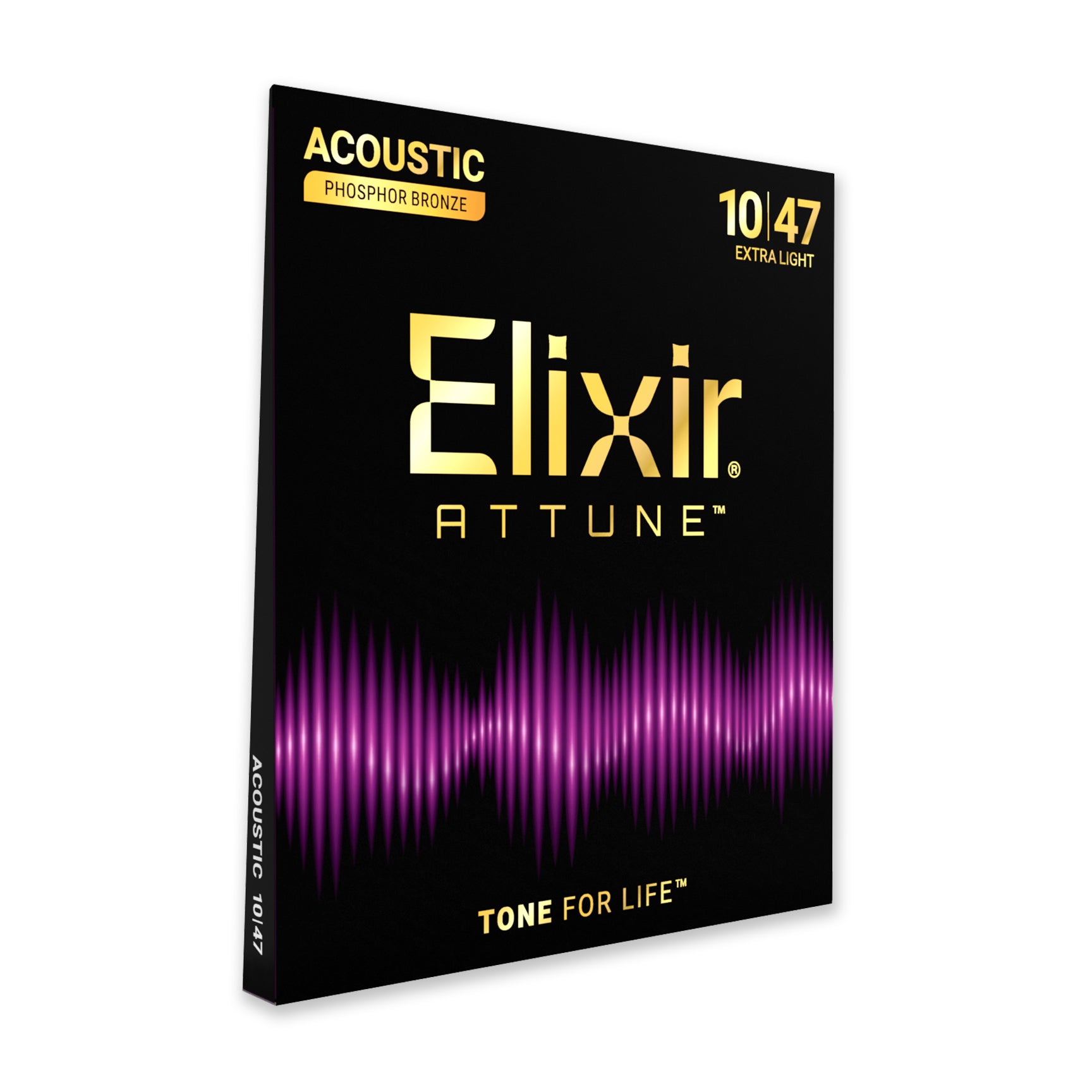 Elixir ATTUNE Phosphor Bronze 10-47 Acoustic Guitar Strings, Extra Light