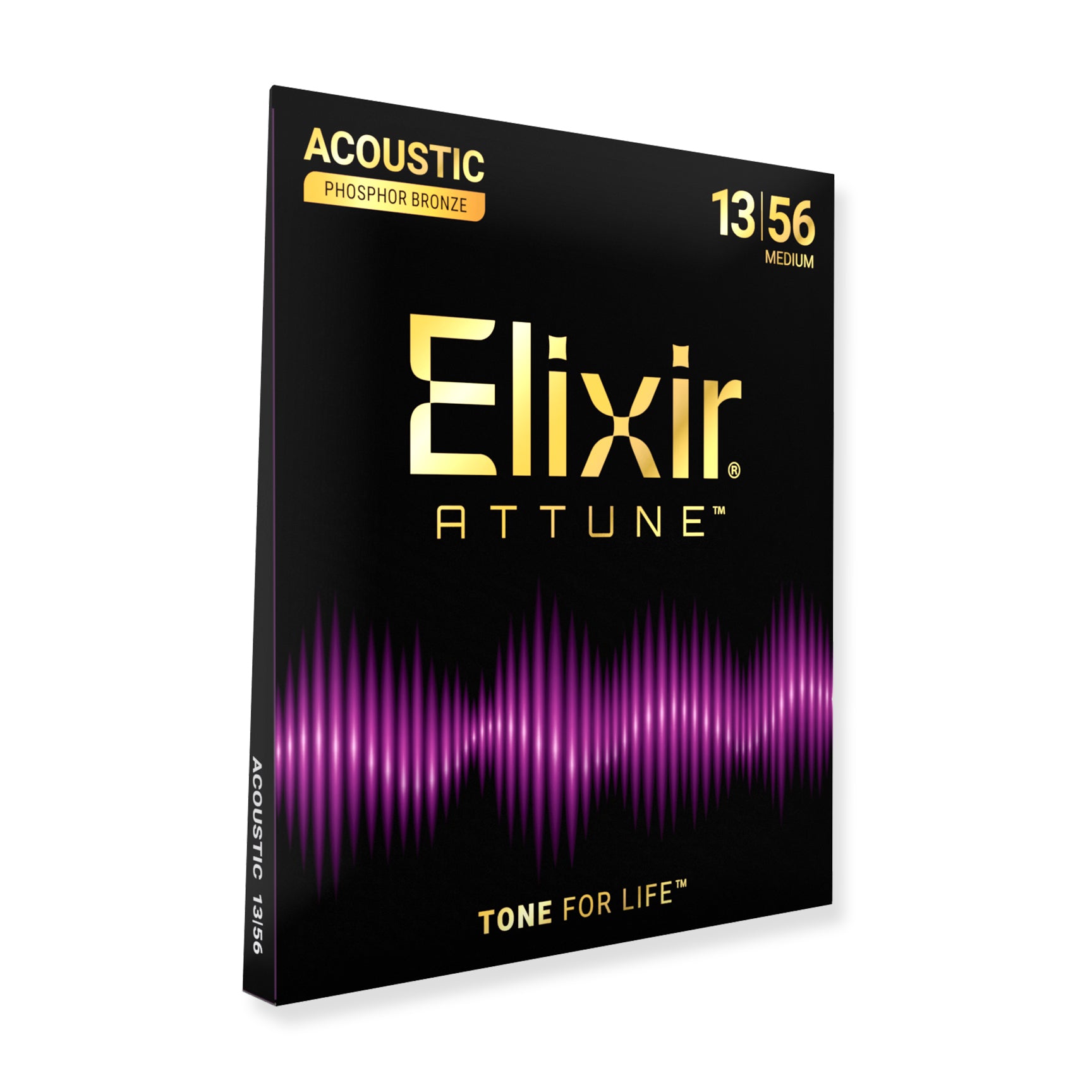 Elixir ATTUNE Phosphor Bronze 13-56 Acoustic Guitar Strings, Medium