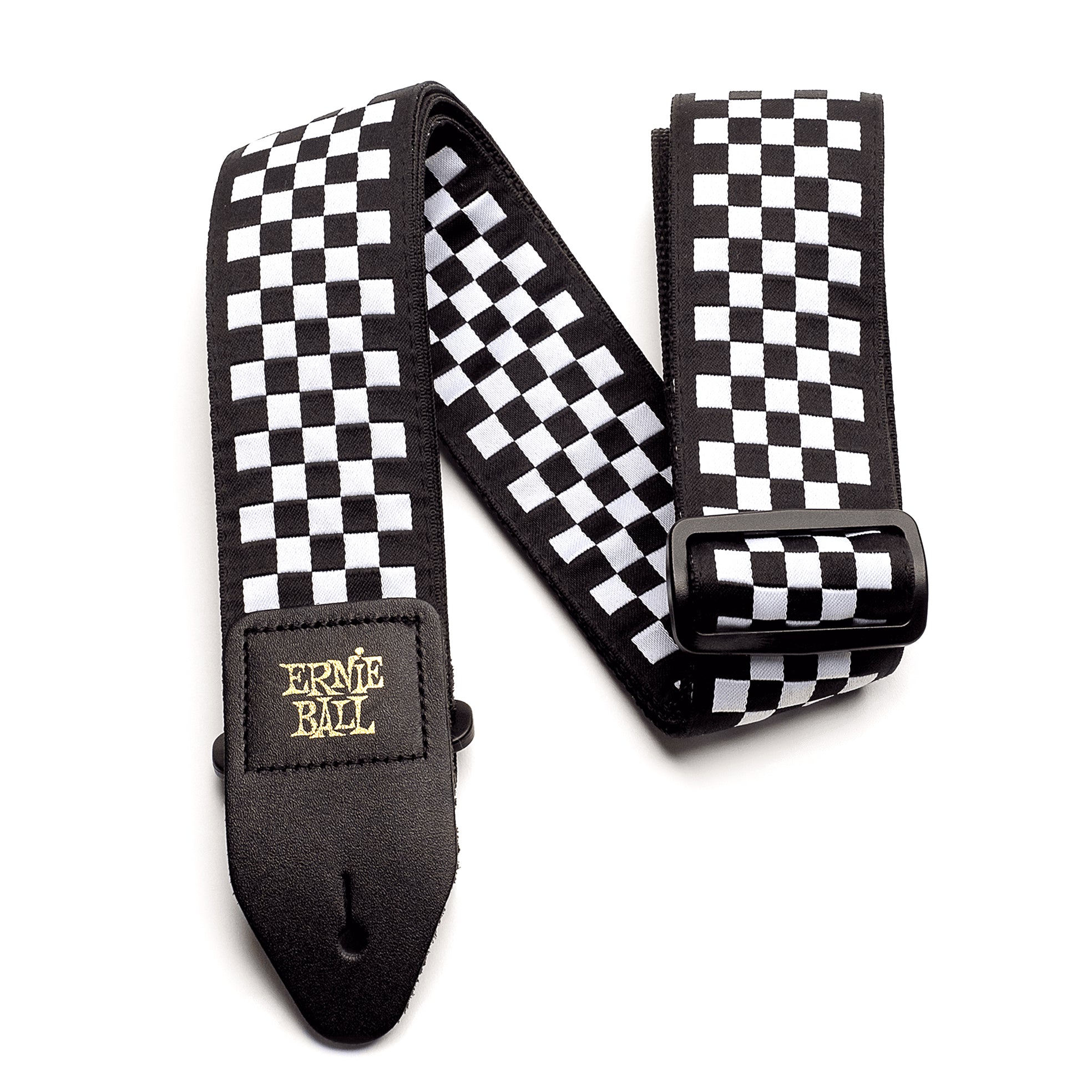 Ernie Ball Black & White Checkered Jacquard Guitar Strap