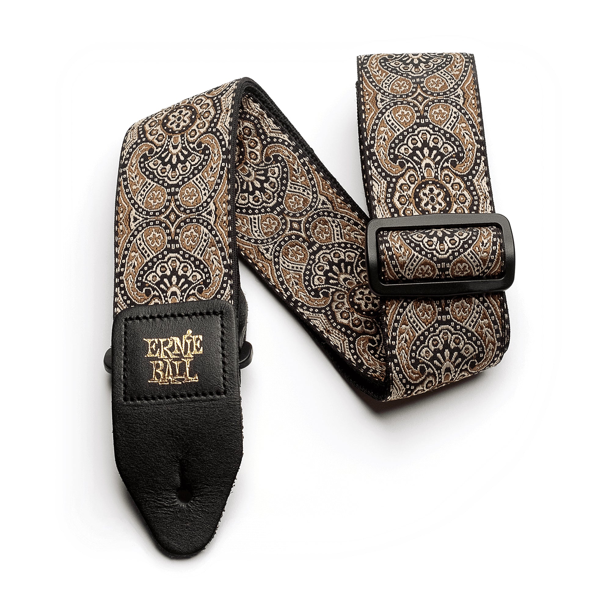 Ernie Ball Gold & Black Paisley Jacquard Guitar Strap
