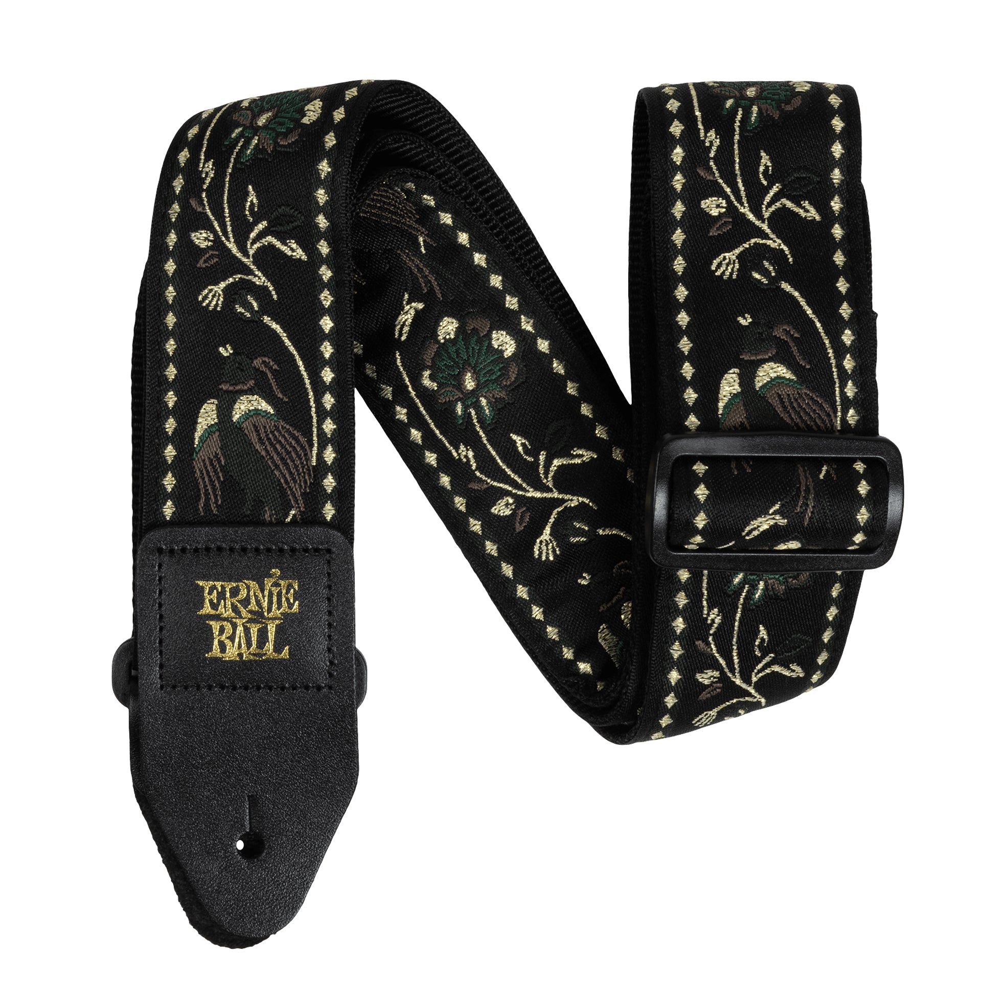 Ernie Ball Black Pleasant Pheasant Jacquard Guitar Strap