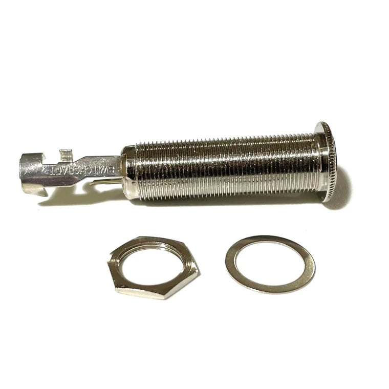 Switchcraft 152B Stereo Jack Socket, Long Threaded, Nickel