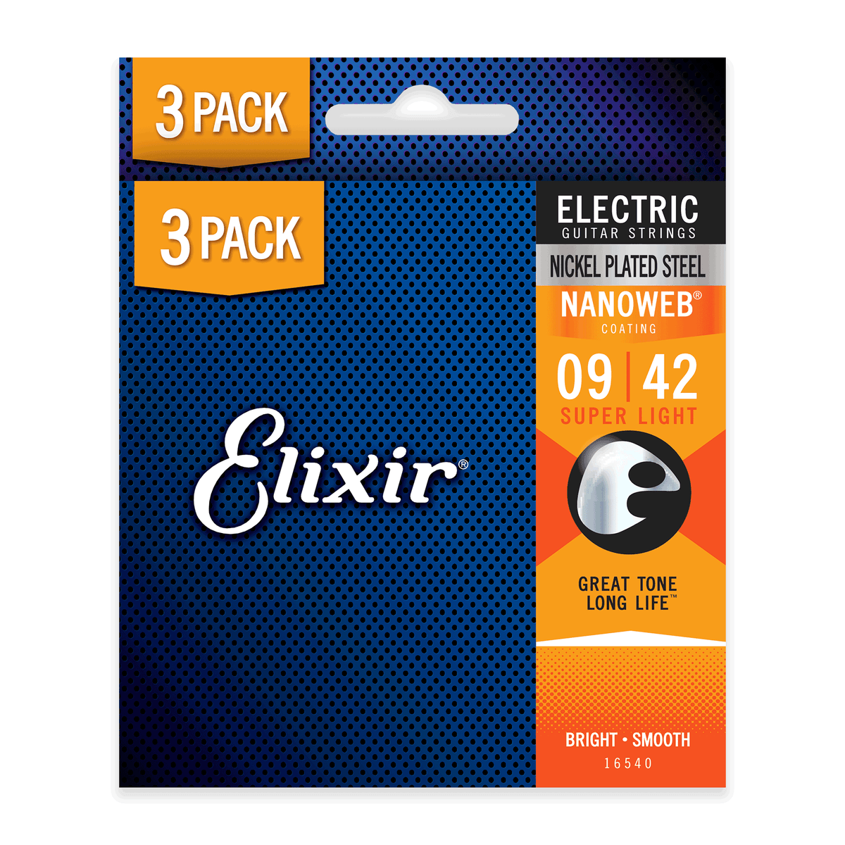 Elixir Nanoweb Nickel Wound 942 Electric Guitar Strings, 3Pack [1654