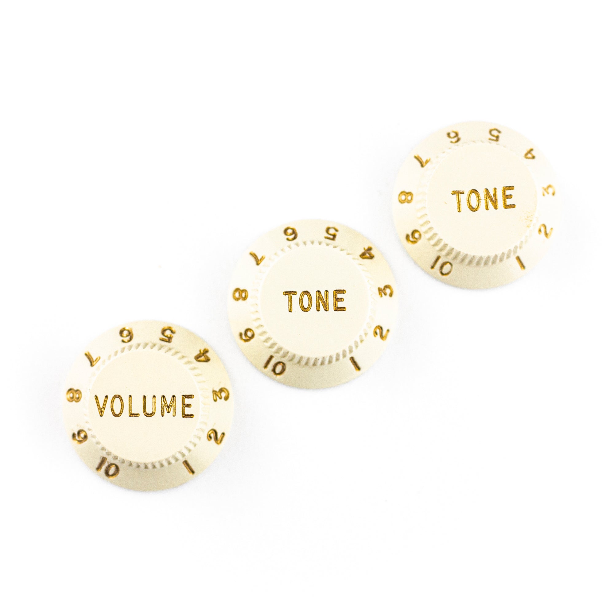 Fender Stratocaster Control Knobs Set, Volume & 2x Tone, Parchment