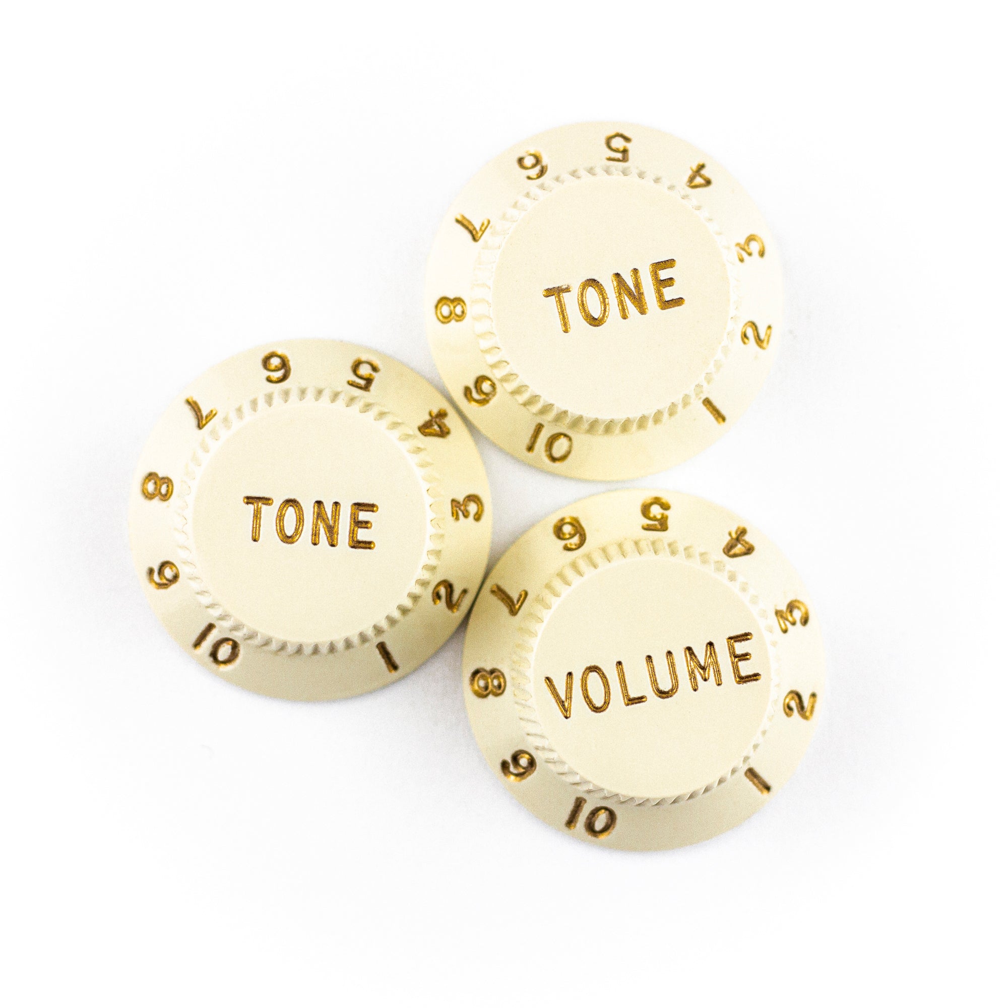 Fender Stratocaster Control Knobs Set, Volume & 2x Tone, Parchment