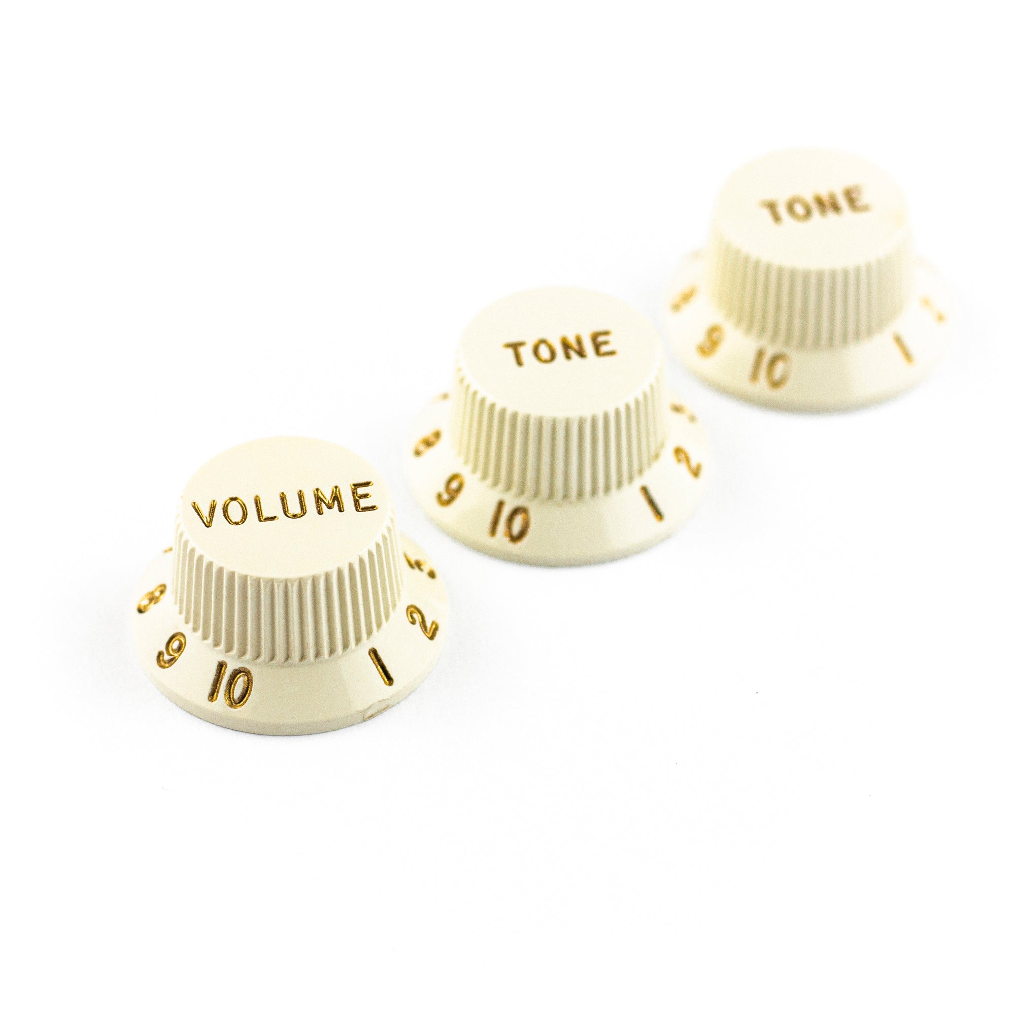 Fender Stratocaster Control Knobs Set, Volume & 2x Tone, Parchment