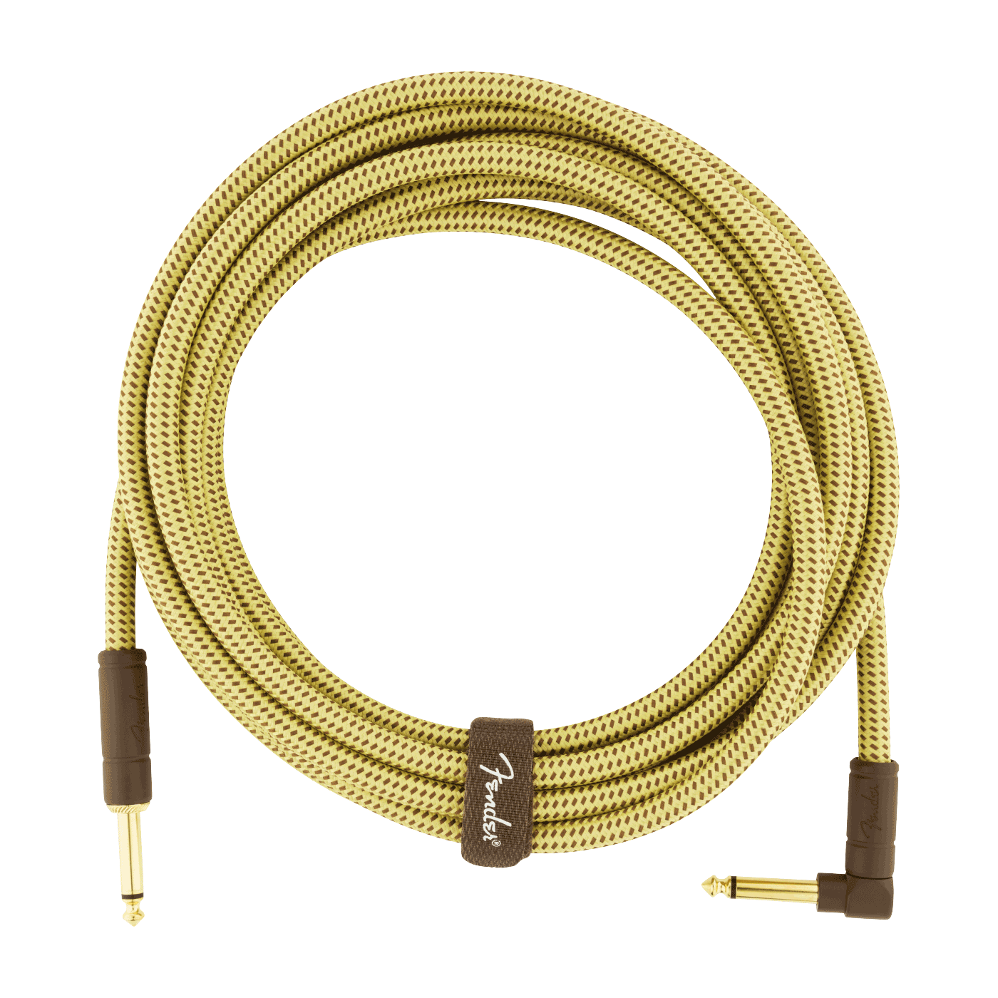Fender Deluxe Series Tweed Instrument Cable, 15' (4.5m), Straight-Angled
