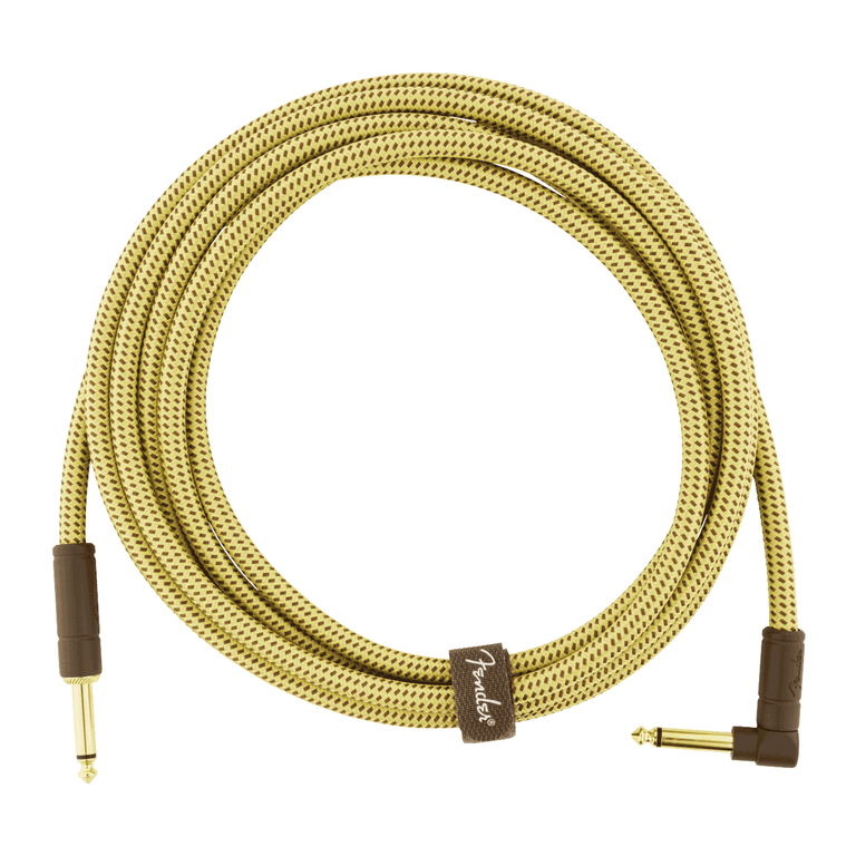 Fender Deluxe Series Tweed Instrument Cable, 10' (3m), Straight-Angled
