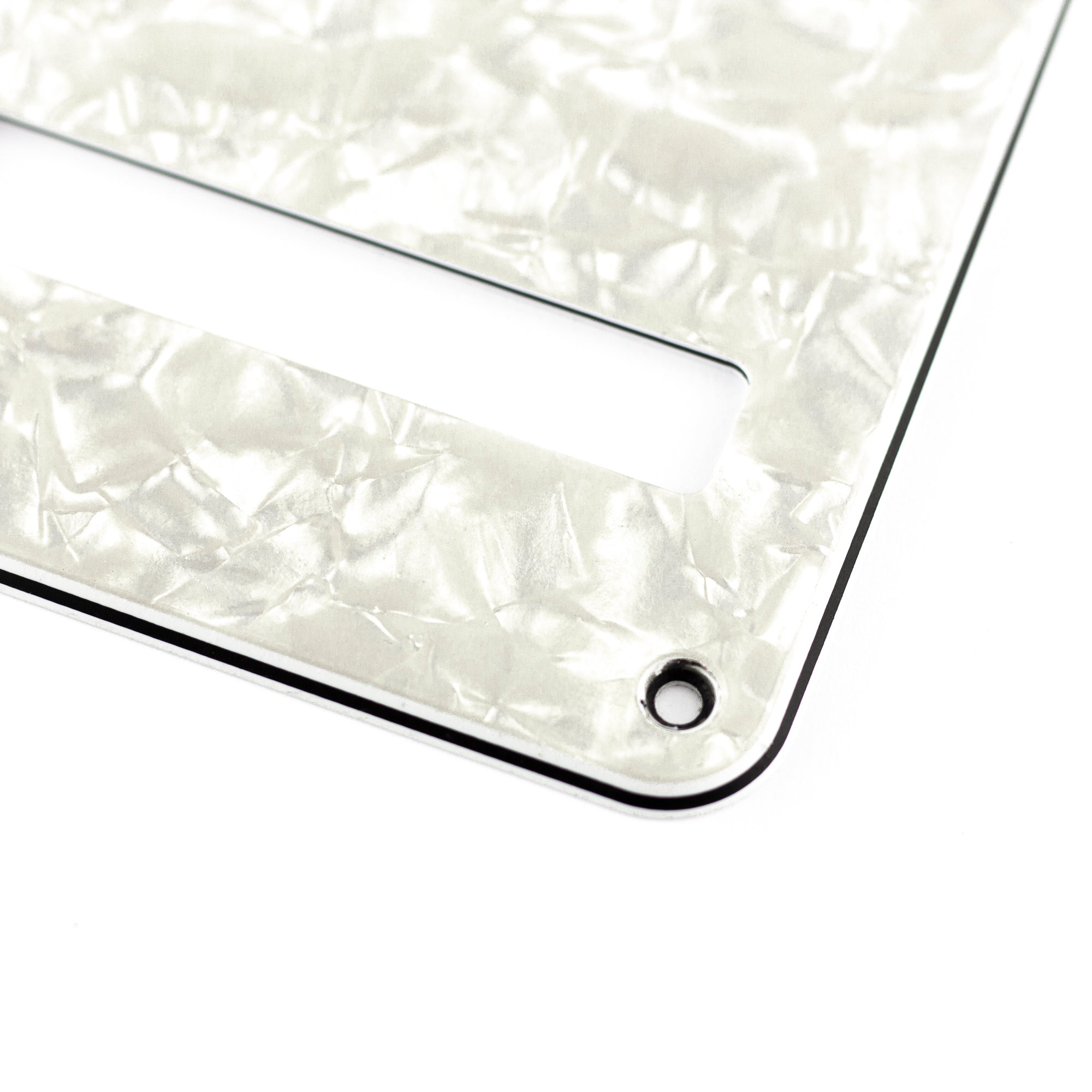 Fender Modern Stratocaster Tremolo Backplate, 4-Ply White Moto